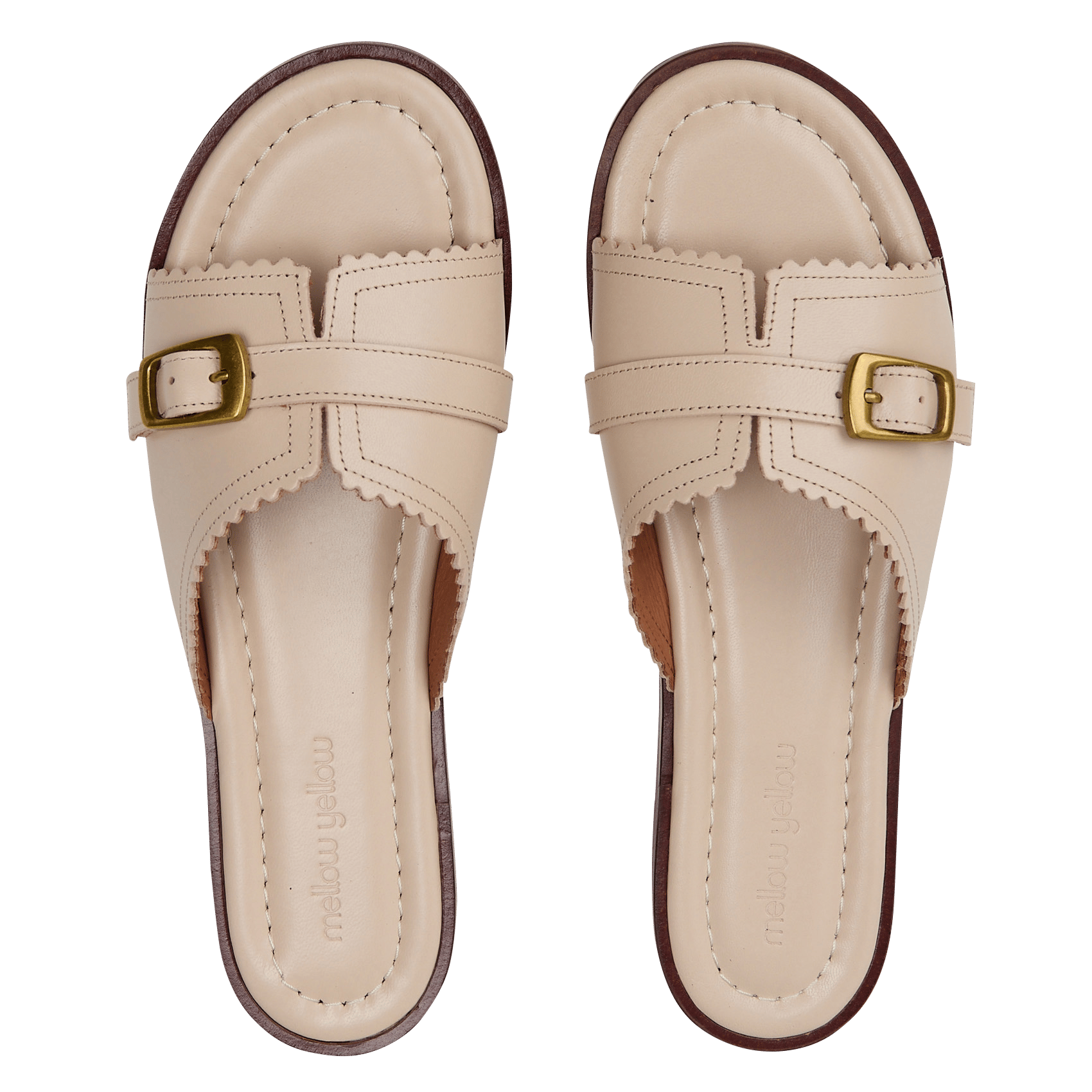 Leather mules MELLOW YELLOW Beige