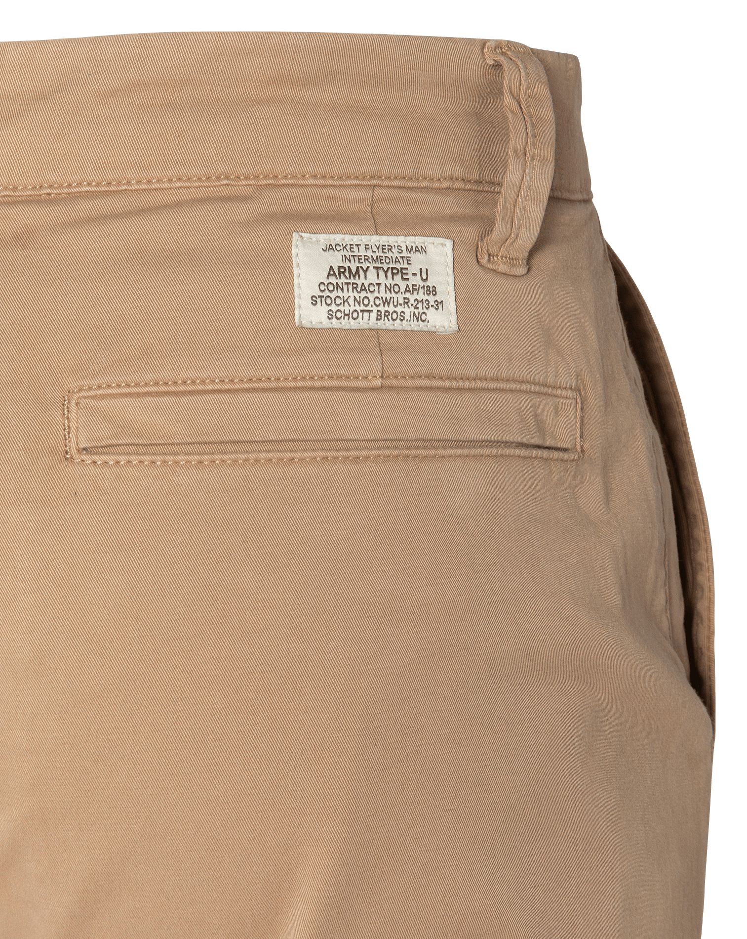 Pantalon droit en coton mélangé SCHOTT Beige