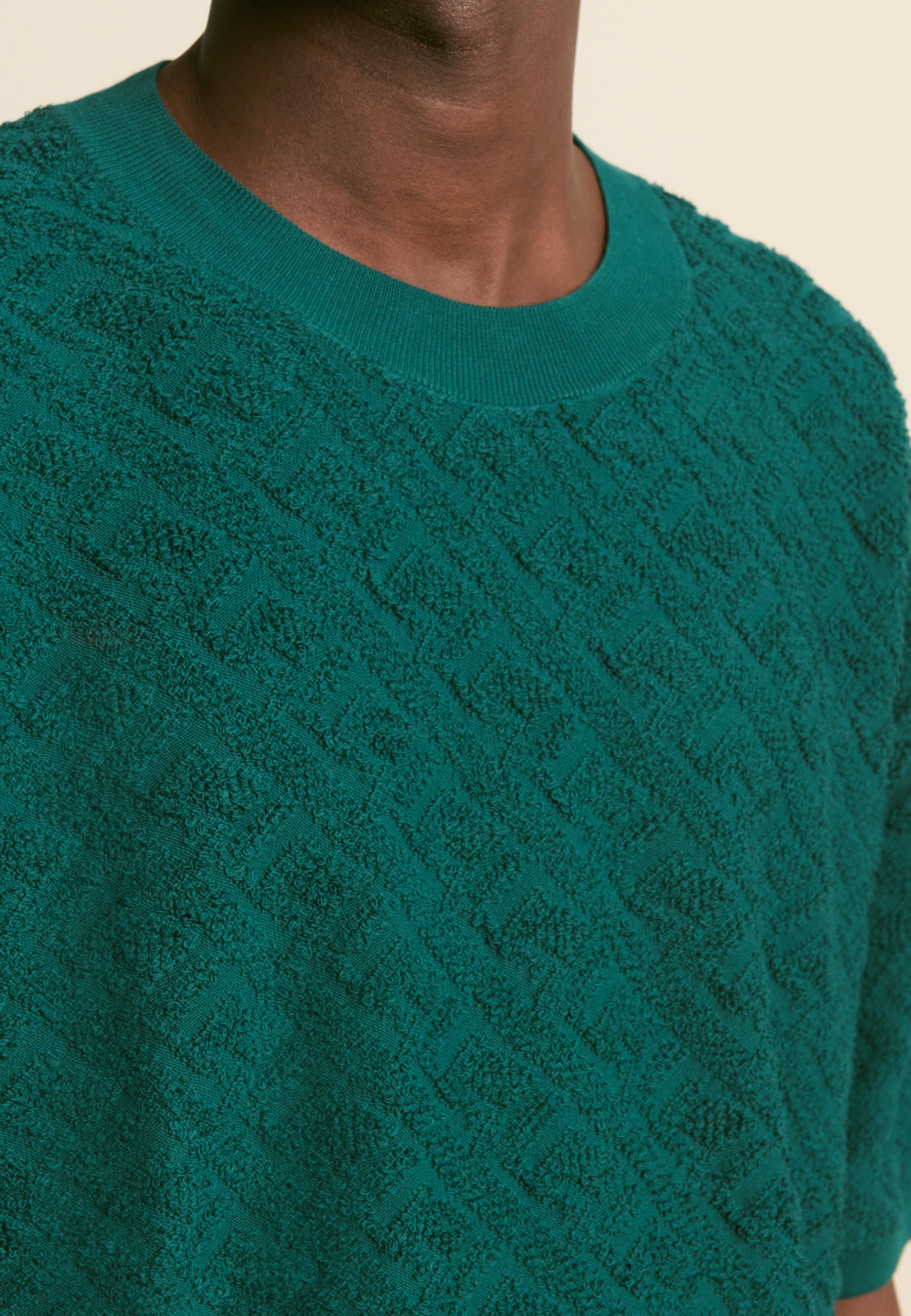 T-shirt en coton texturé MAISON MONTAGUT Vert