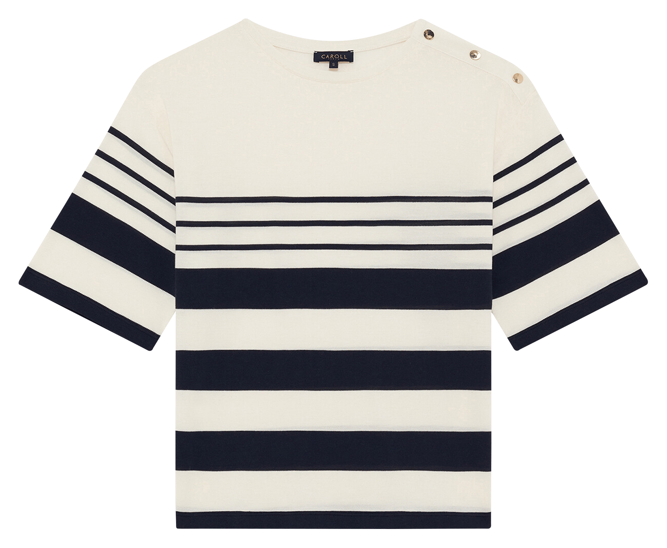 Camiseta con cuello redondo de rayas CAROLL Azul