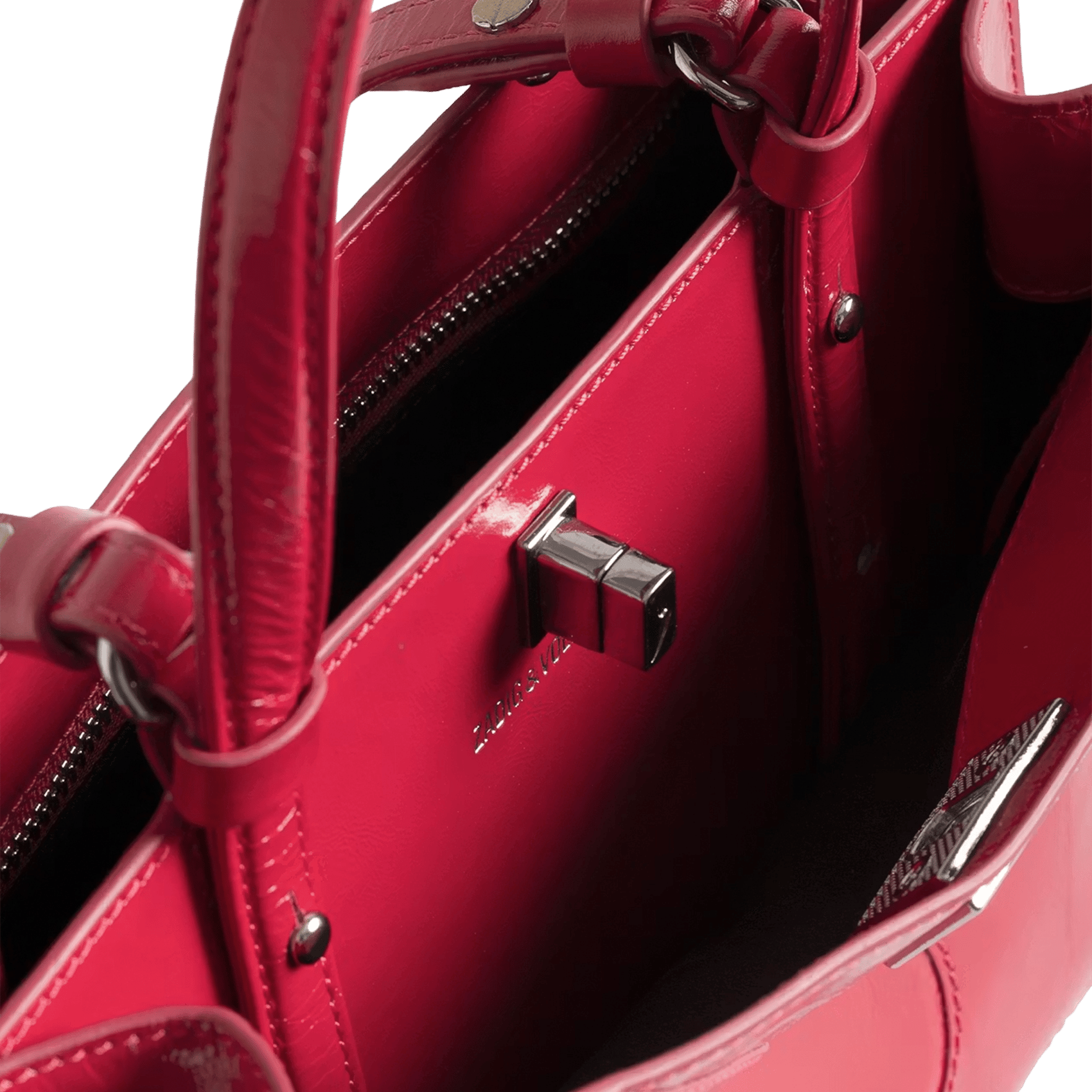 Handtas van lakleer ZADIG&VOLTAIRE Roze