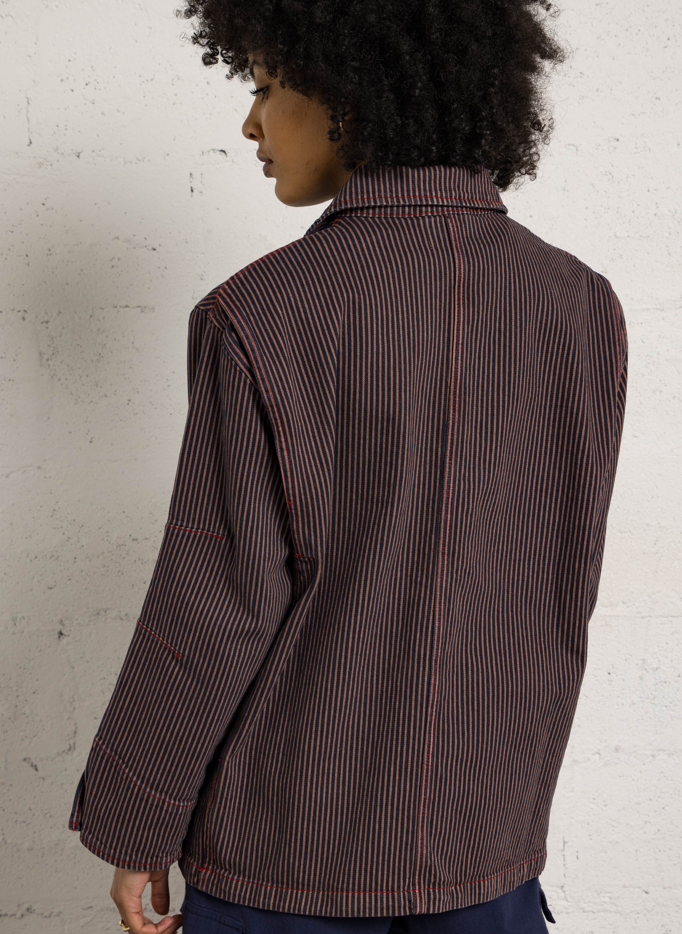 Veste à rayures en coton HOD PARIS Bleu