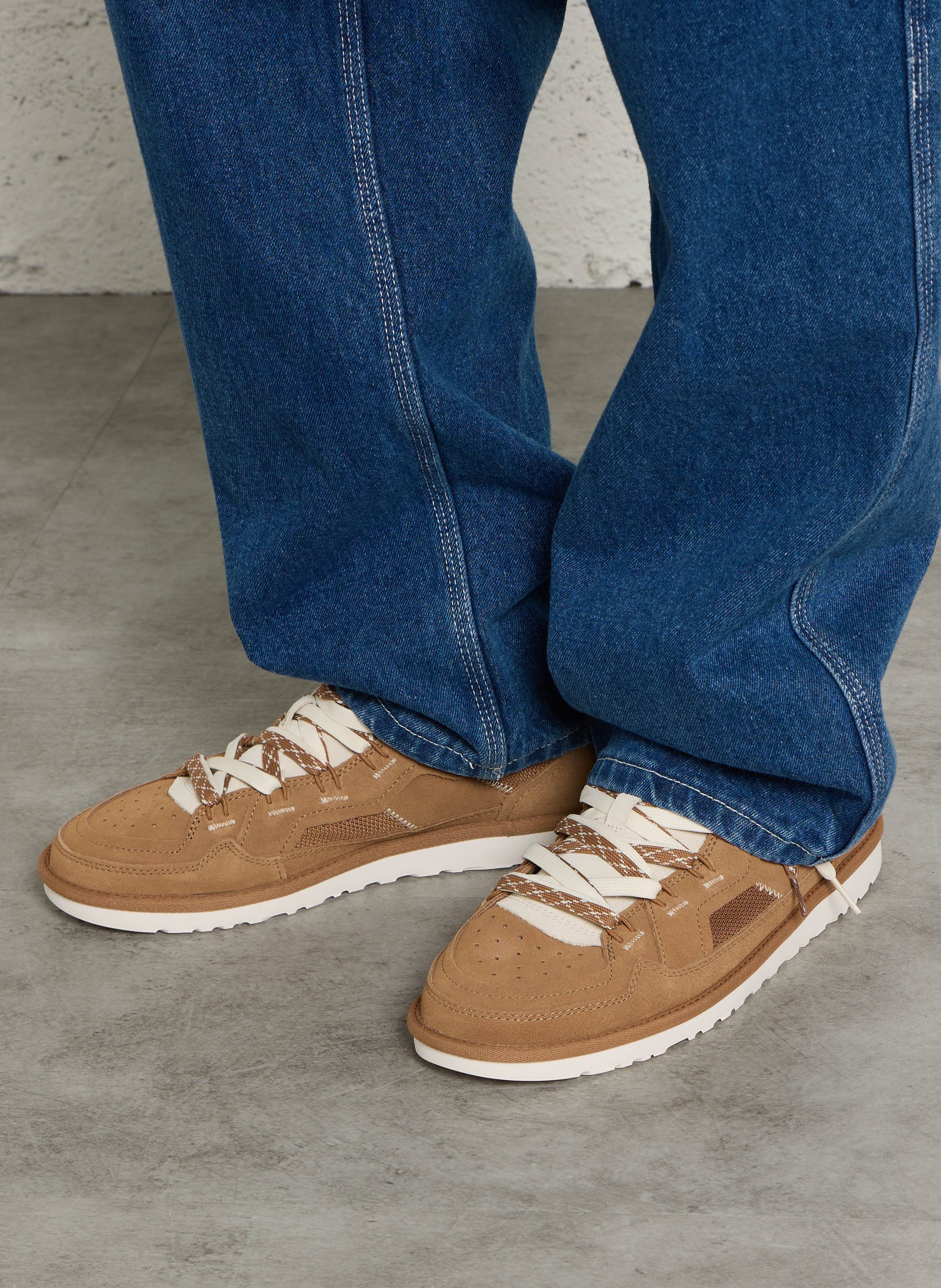 Baskets basses en cuir mélangé UGG Marron