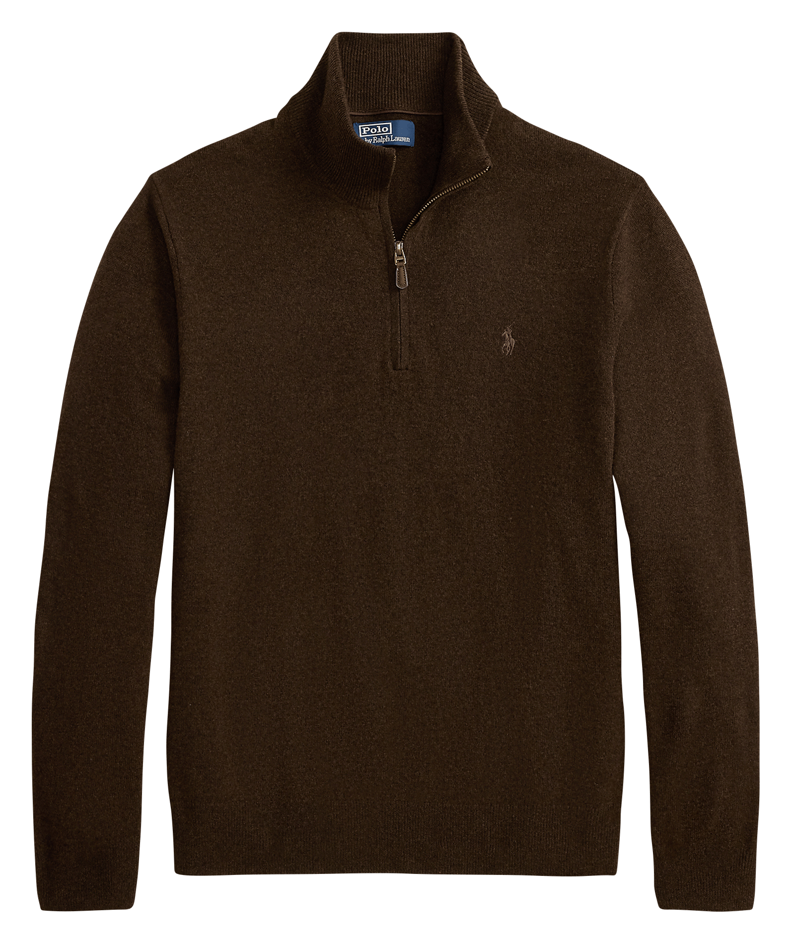 Regular-Fit-Pullover aus Merinowolle mit Stehkragen und Stickerei POLO RALPH LAUREN Braun