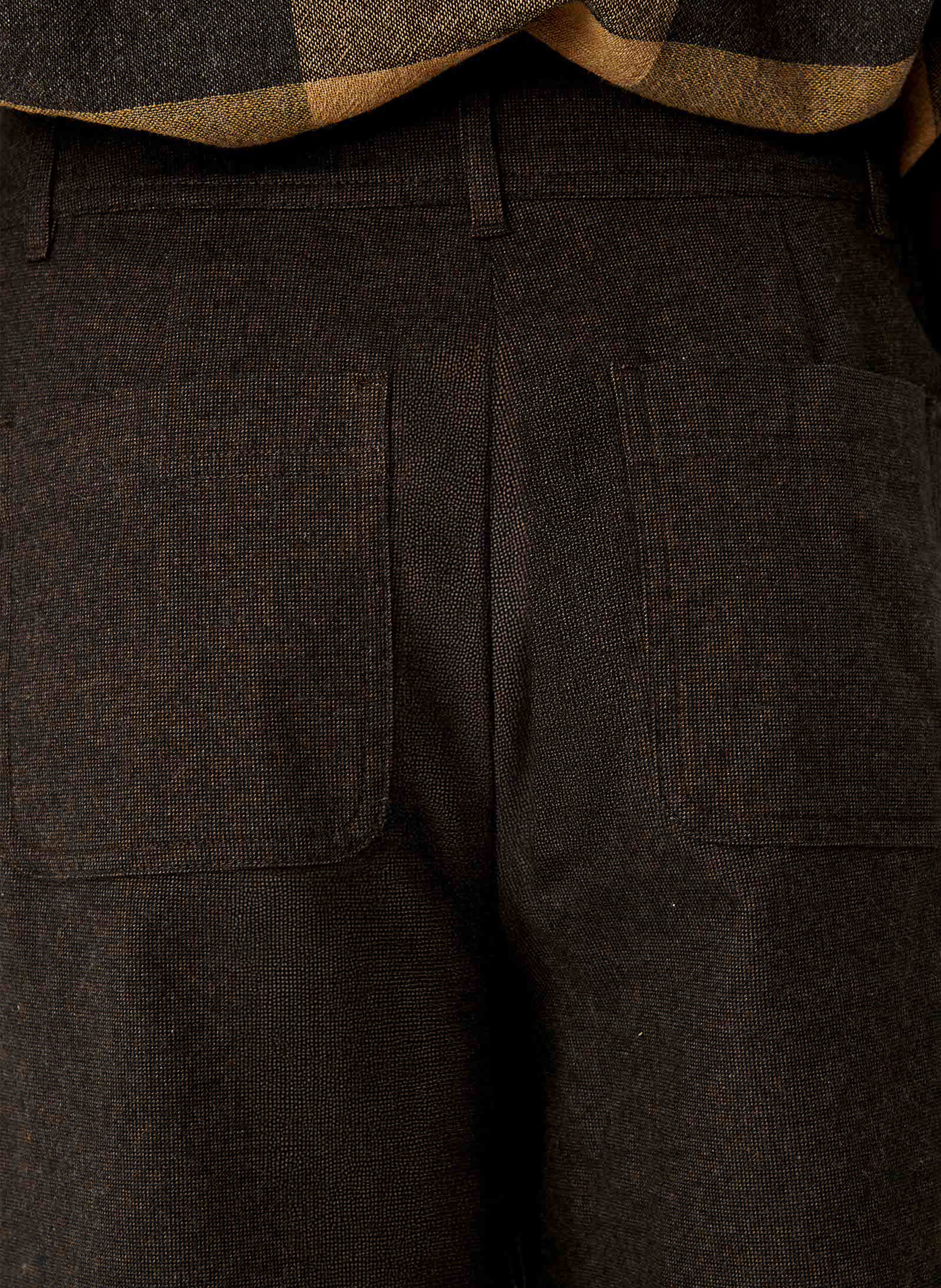 High-waisted wide-leg trousers in a solid color SESSUN Brown