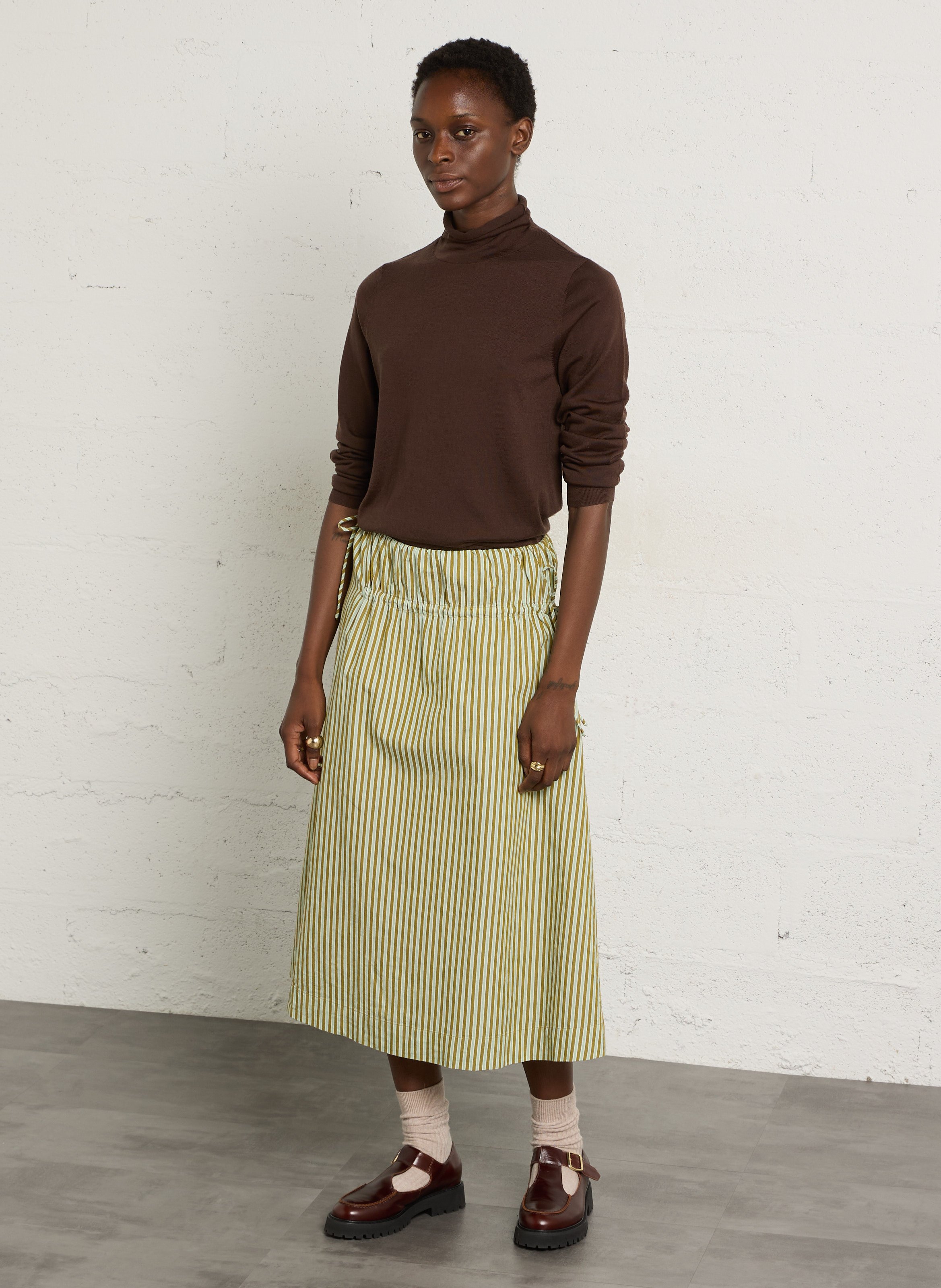 Pull col montant en laine HARTFORD Marron