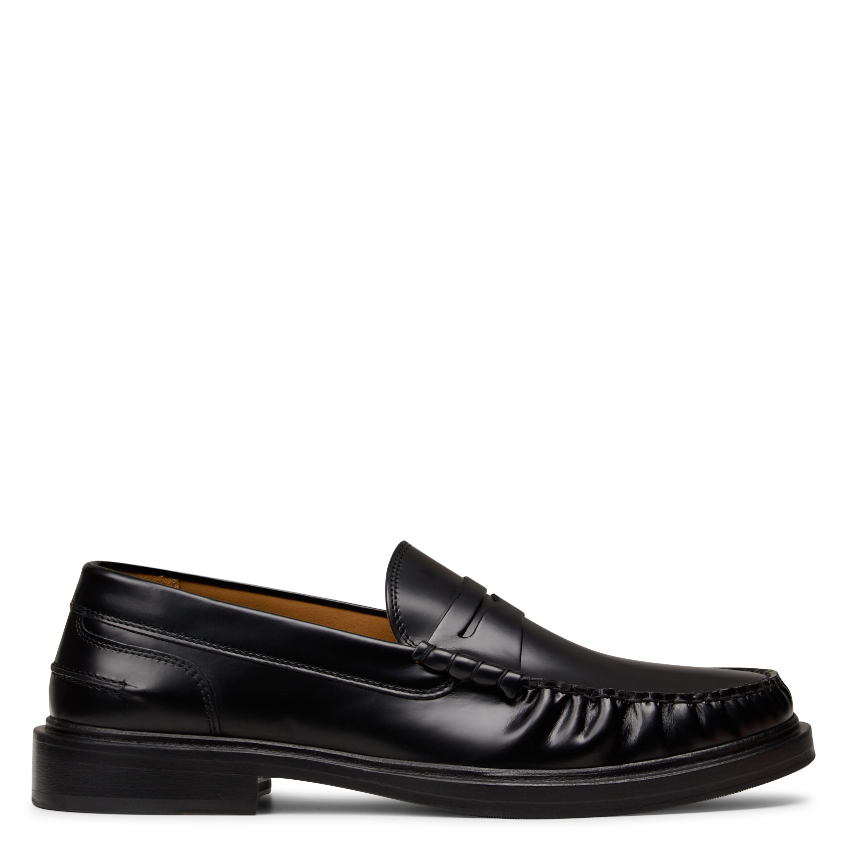 Pleated leather loafers BOBBIES Black