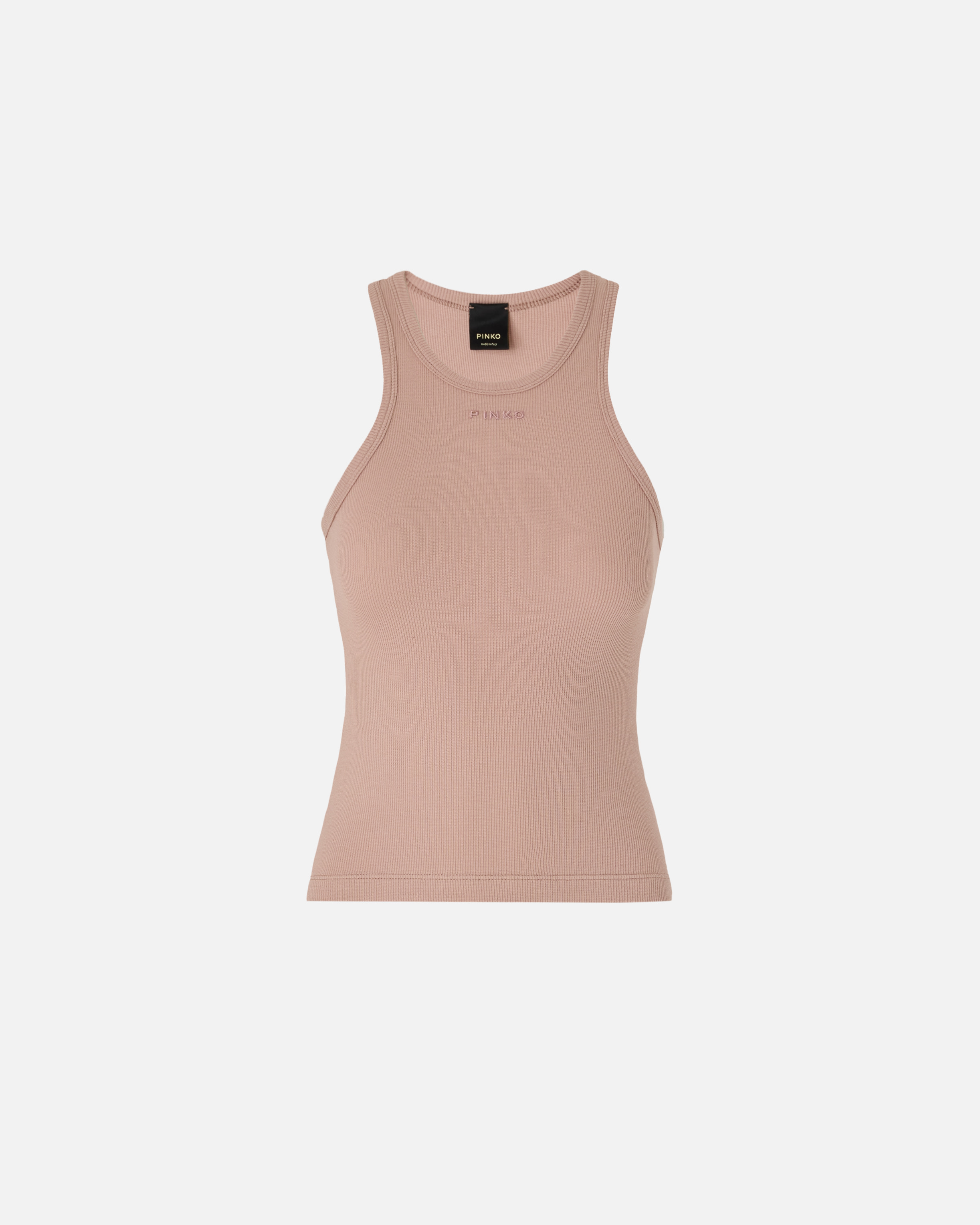 Débardeur en maille côtelée à logo pinko PINKO Rose
