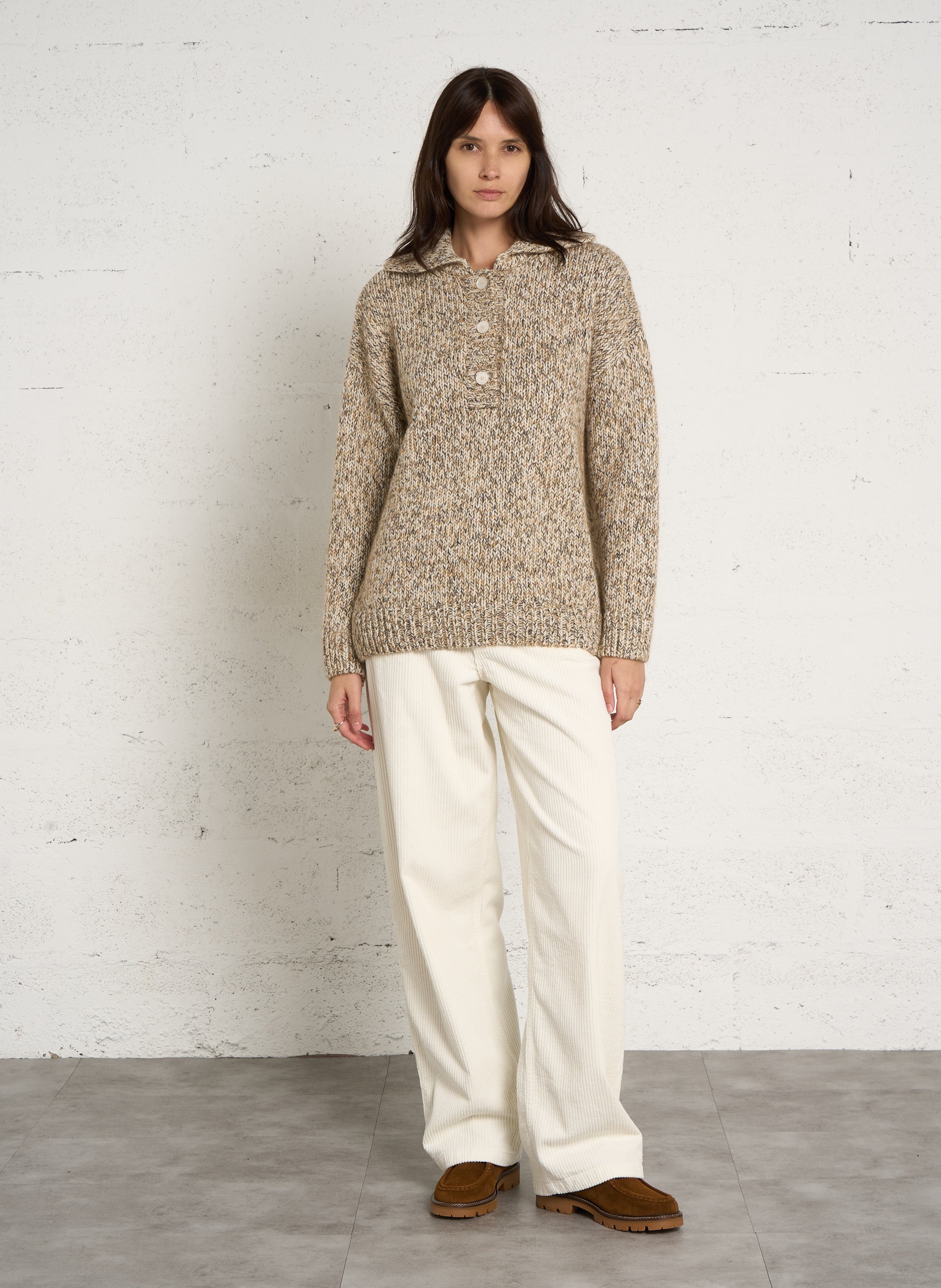Oversized wool-blend sweater THE NEW SOCIETY Beige
