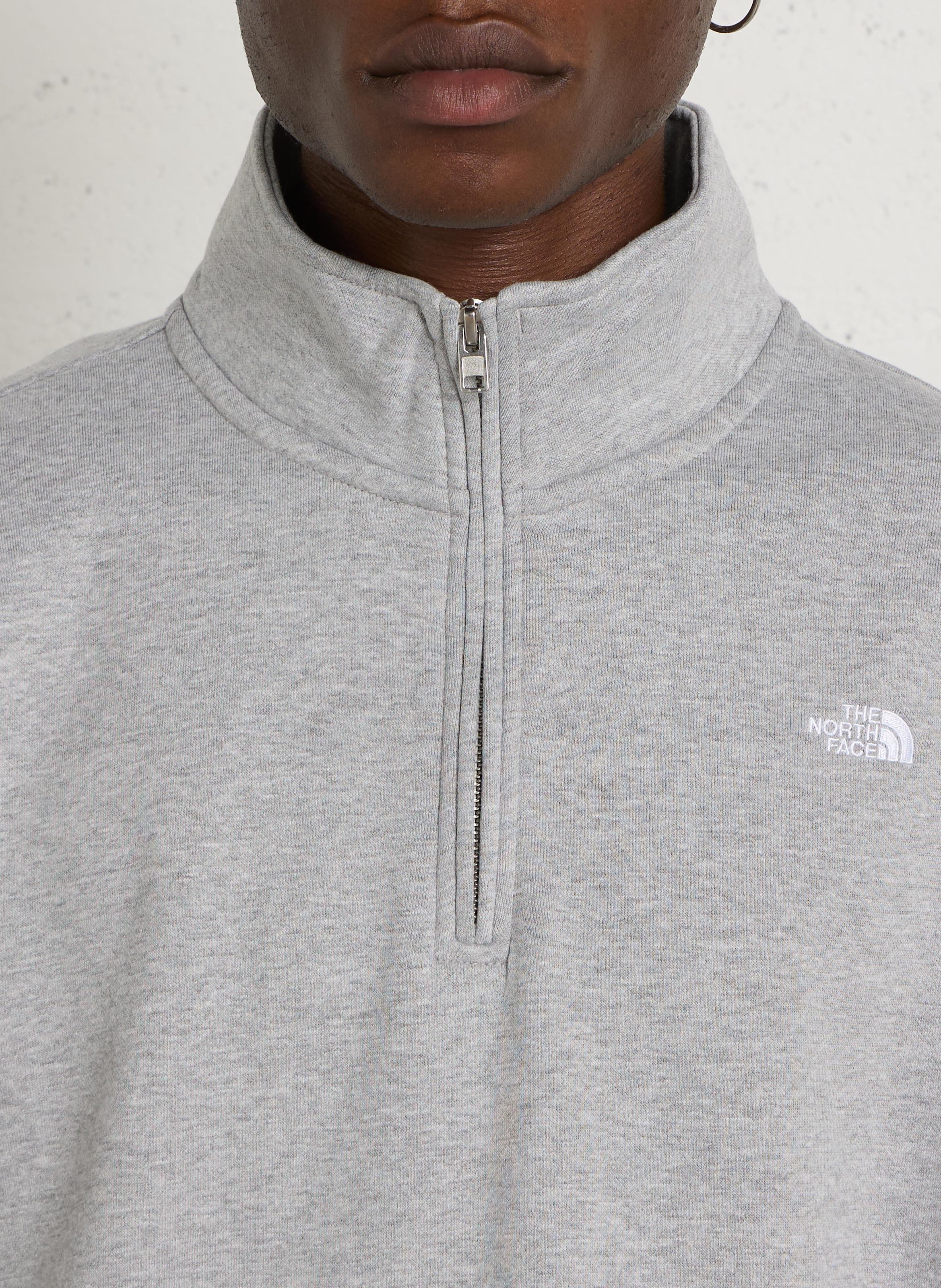 Ruimvallende trui met opstaande kraag | katoenblend THE NORTH FACE Grijs