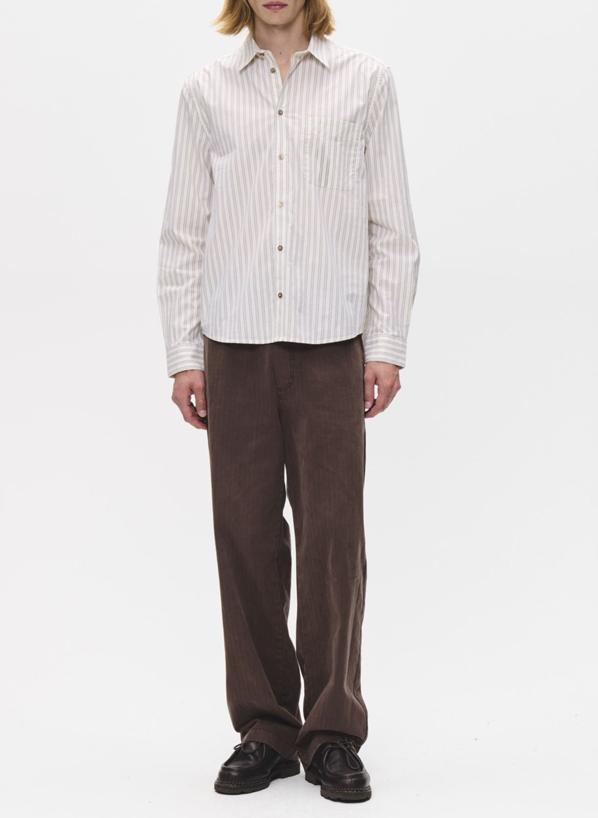 Straight cotton shirt WOOD WOOD White