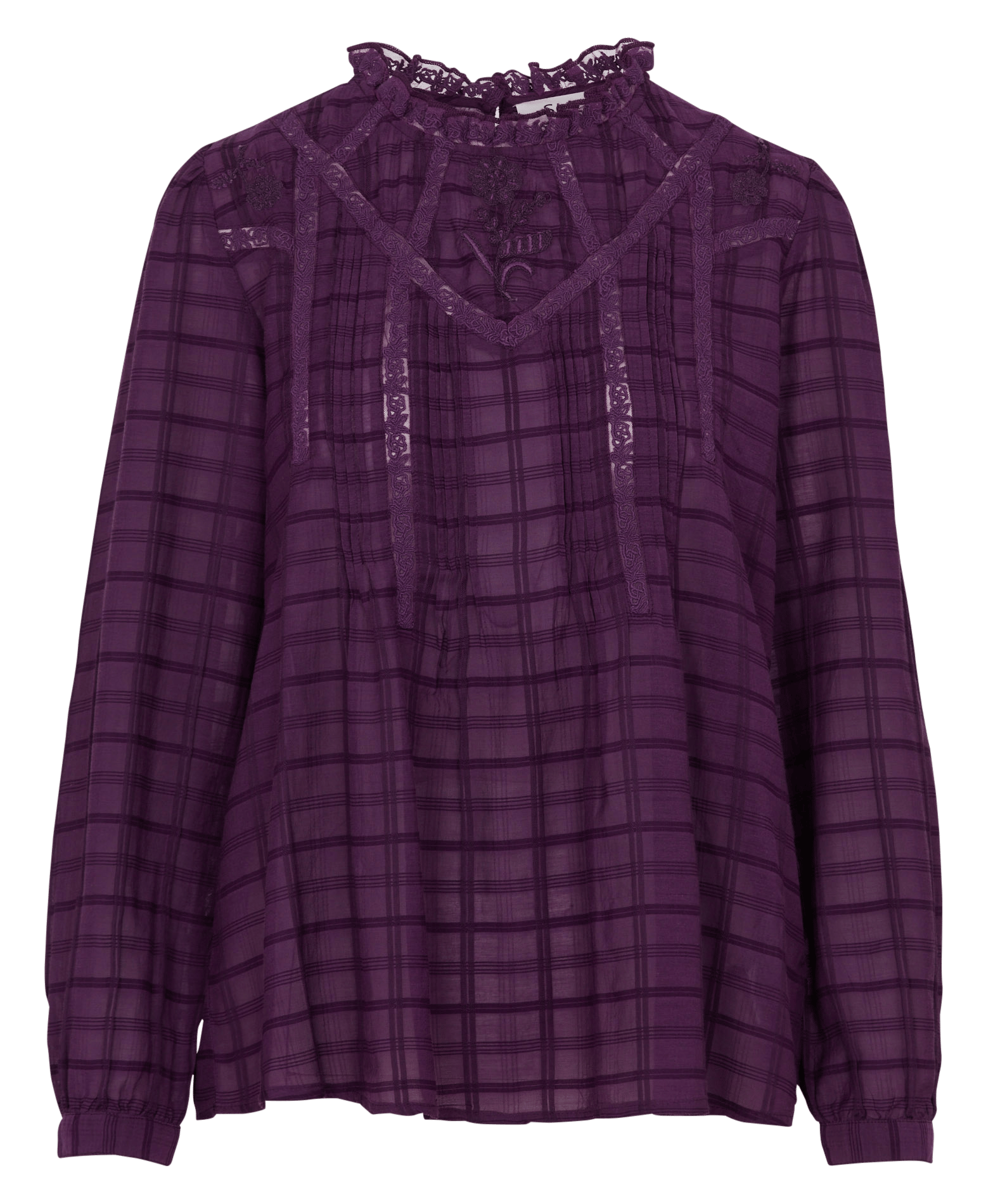 Blouse met ronde hals en borduursel SUD EXPRESS Violet