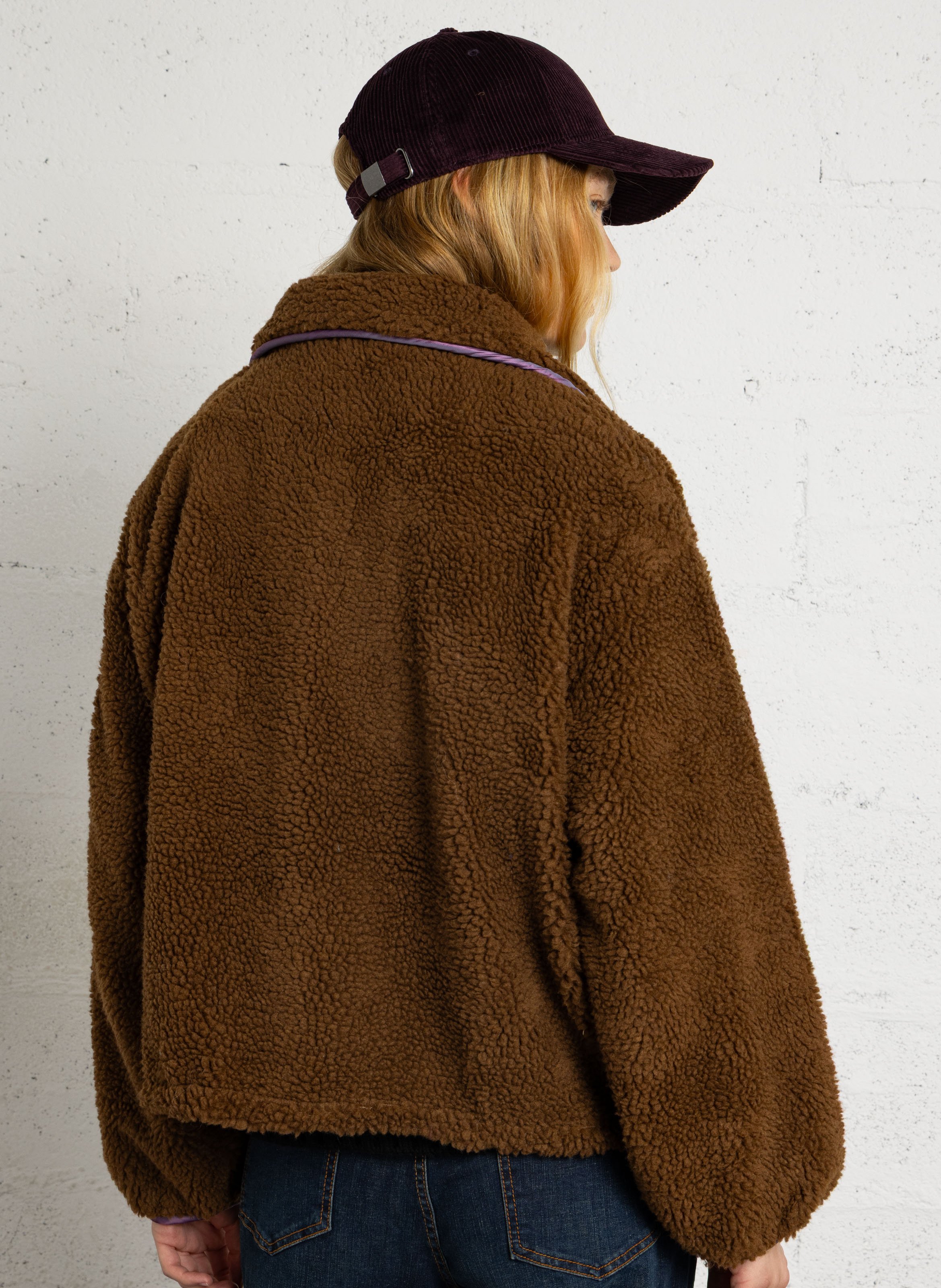 Veste ample en sherpa DES PETITS HAUTS Marron
