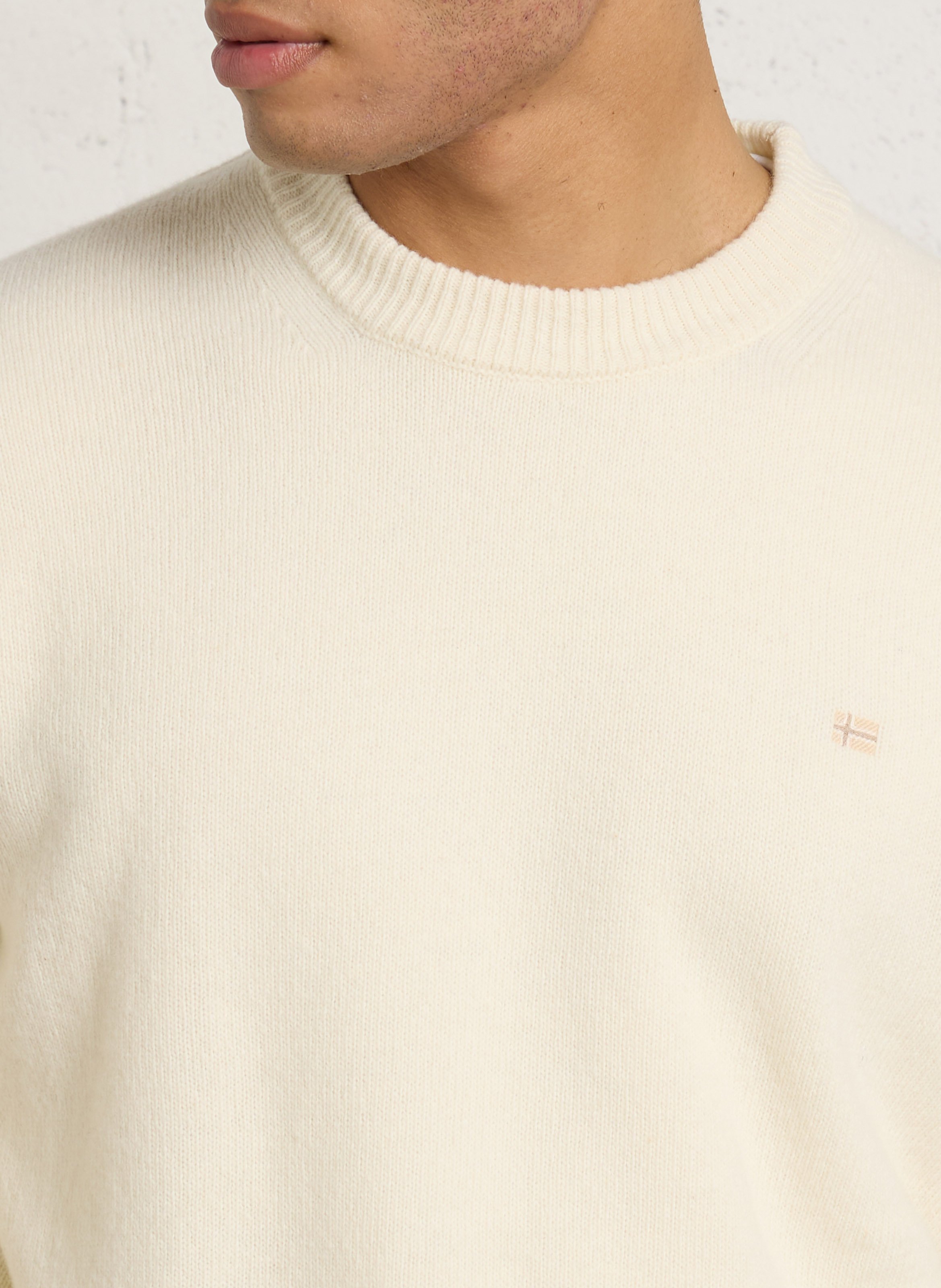 Gerade geschnittener Wollmix-Pullover NAPAPIJRI Beige