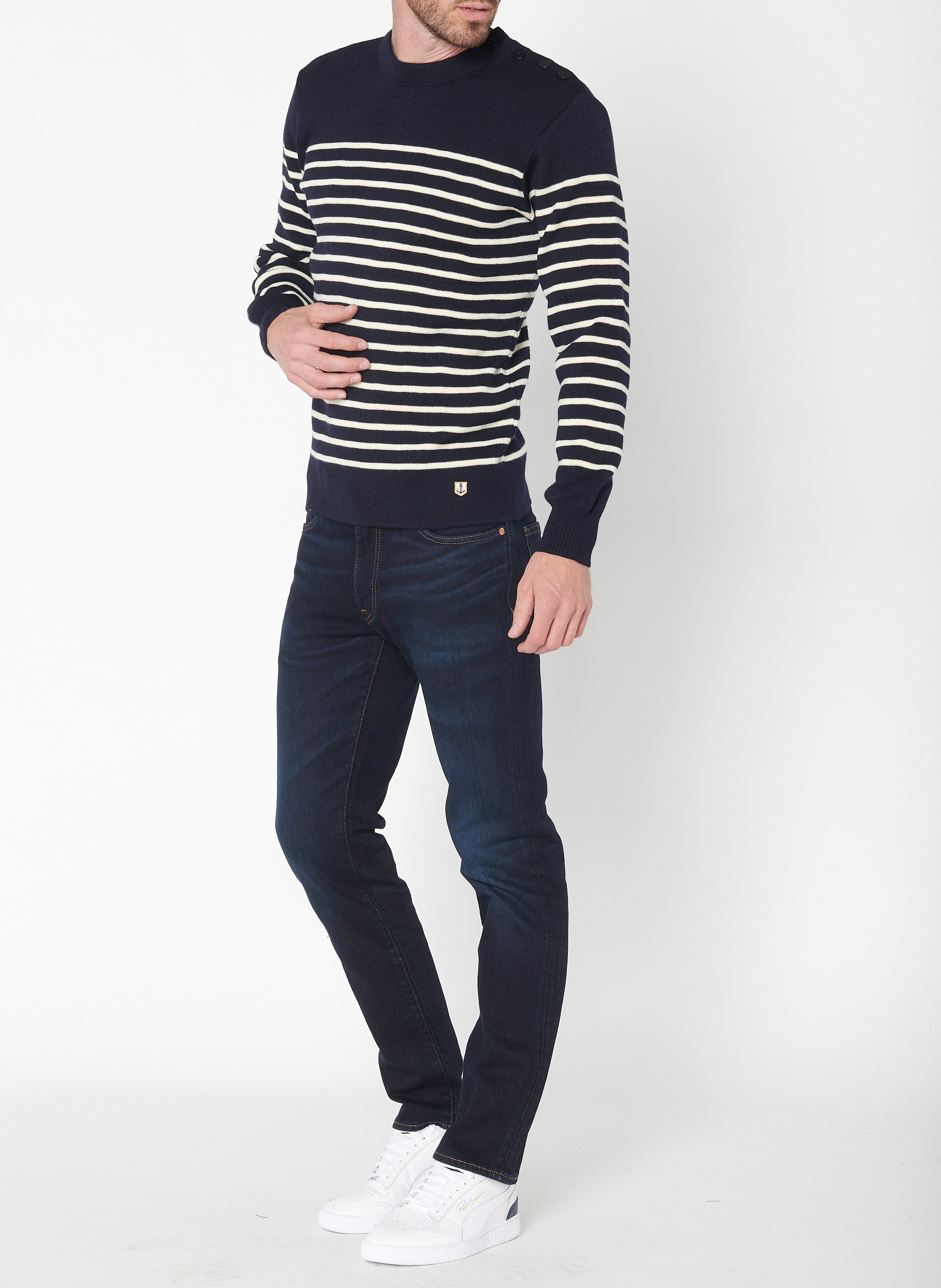 Pull col rond regular-fit en laine ARMOR LUX Multicolore