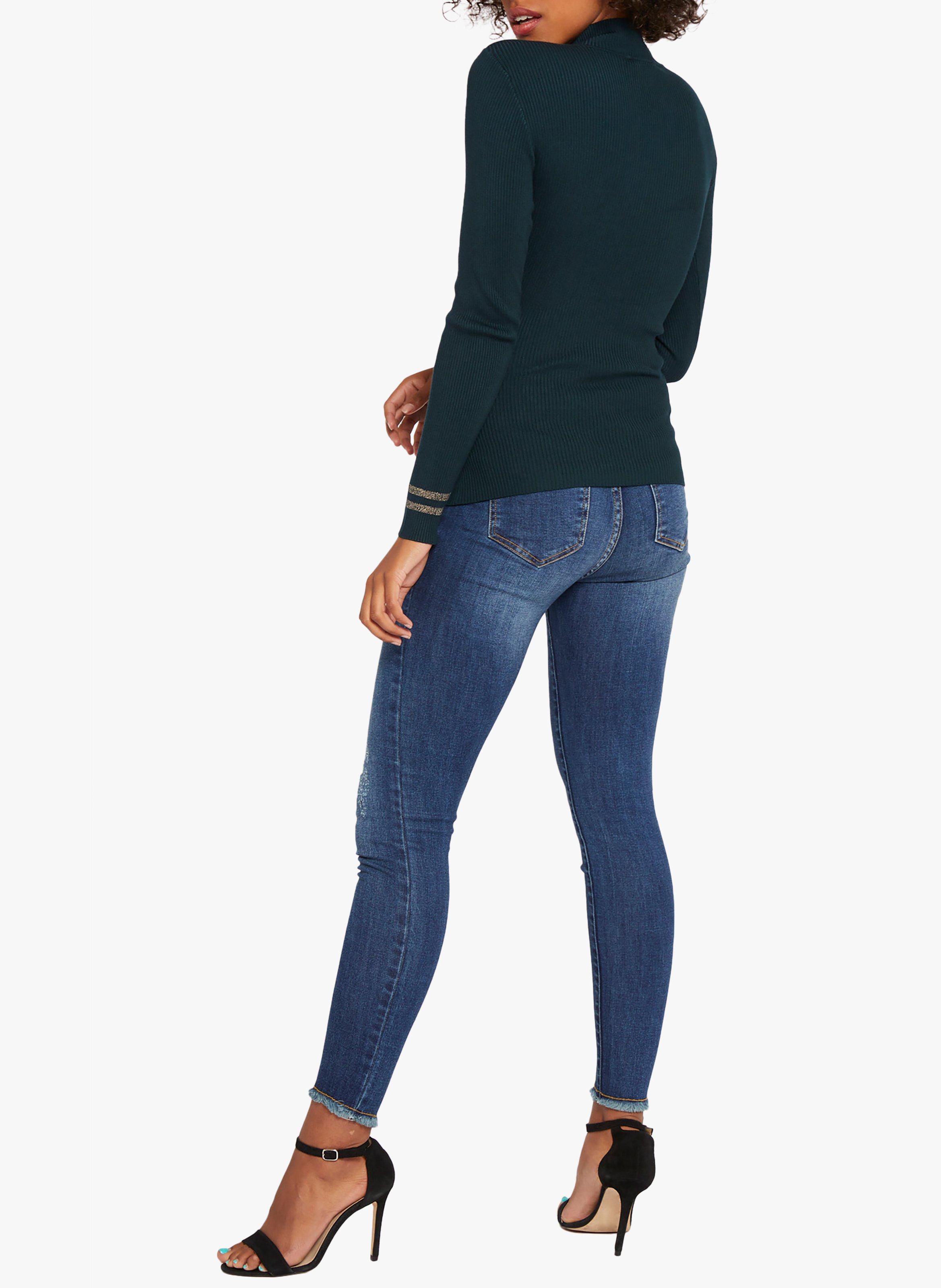 Trui met opstaande kraag en knopen MORGAN Groen