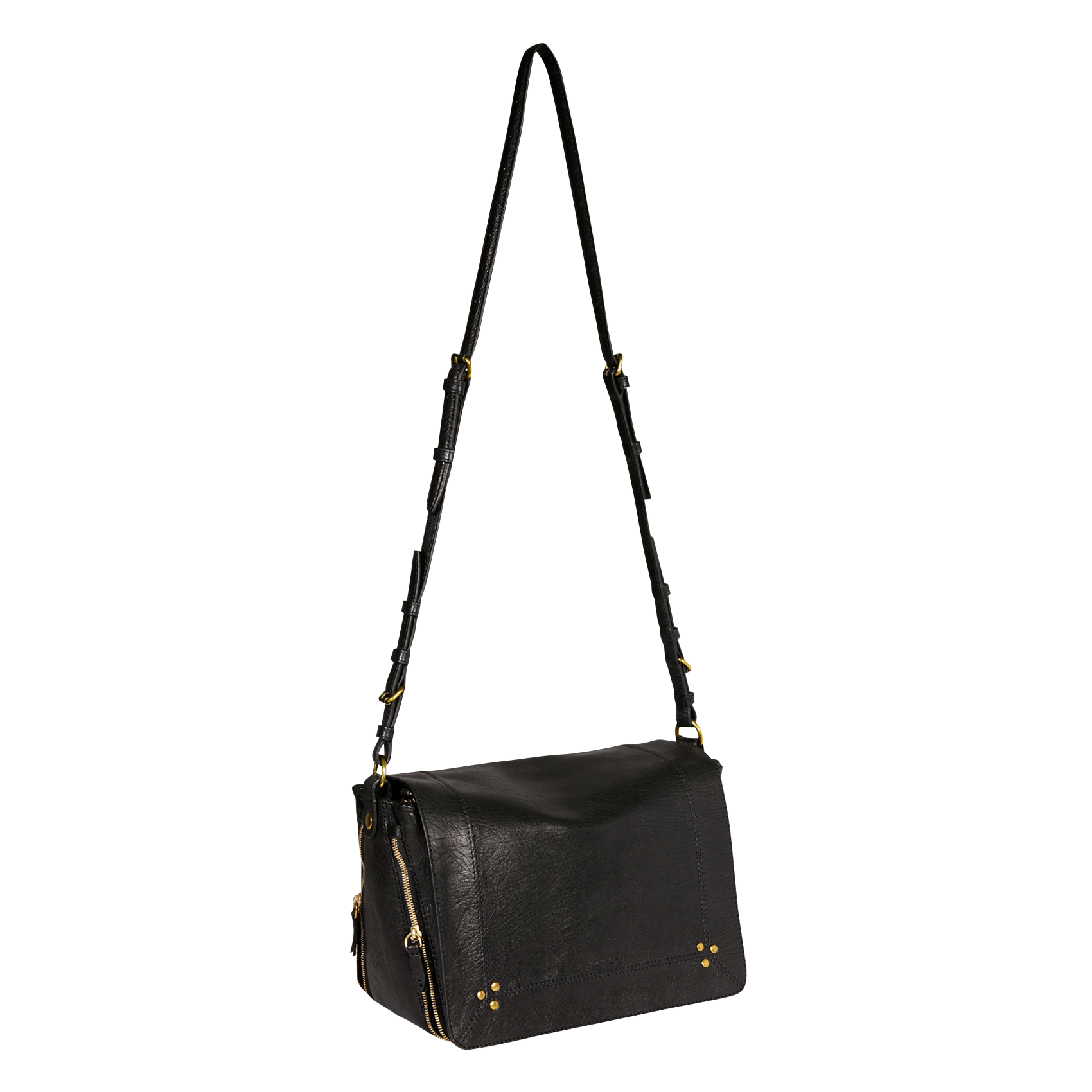 Sac besace en cuir  Noir
