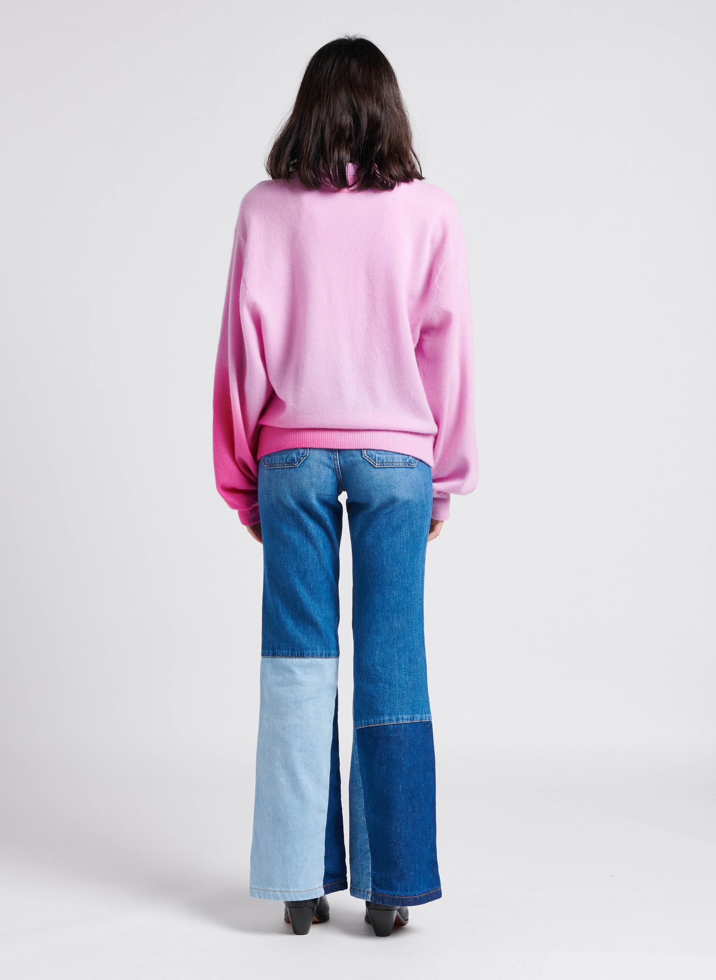 Trui van kasjmier met ronde hals CRUSH Roze