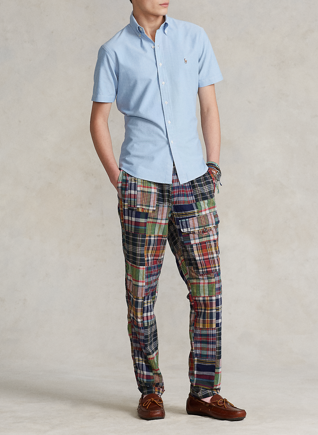 Slim-fit, katoenen overhemd met Amerikaanse kraag POLO RALPH LAUREN Blauw