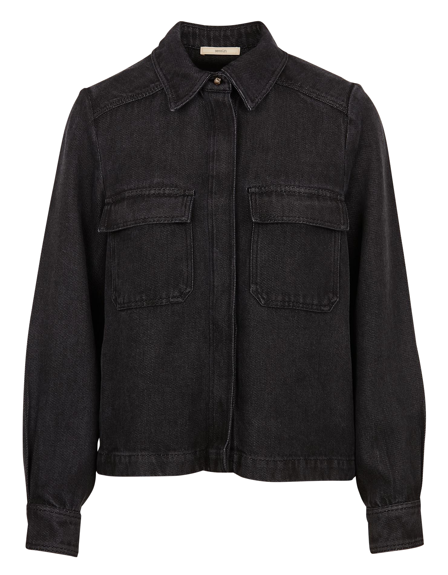 Denim-look jacket with classic collar SESSUN Grey