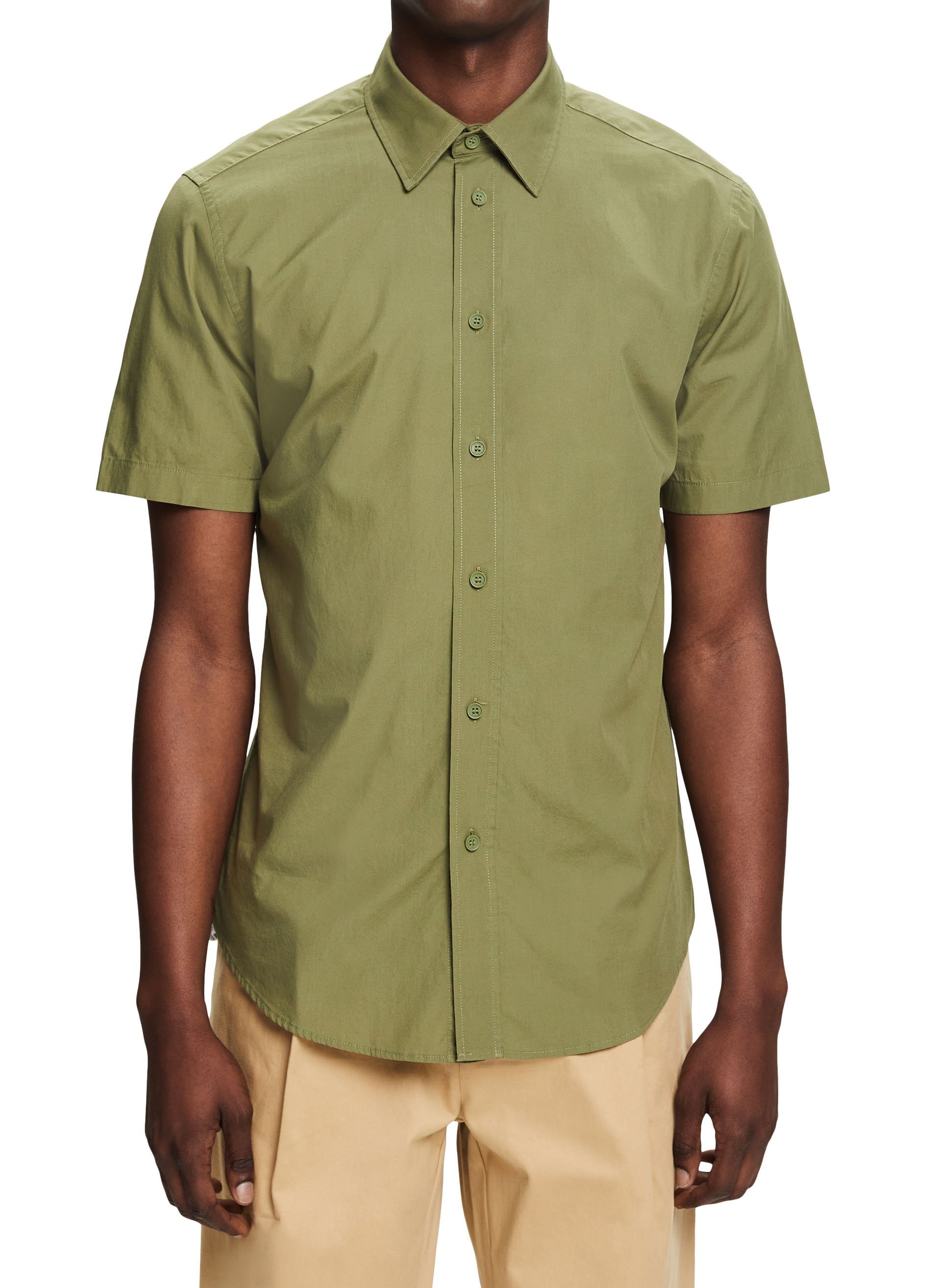 Regular-fit cotton shirt with classic collar ESPRIT