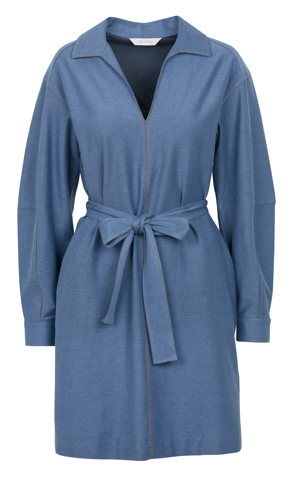 Short denim effect dress in cotton blend MAX MARA LEISURE Grey
