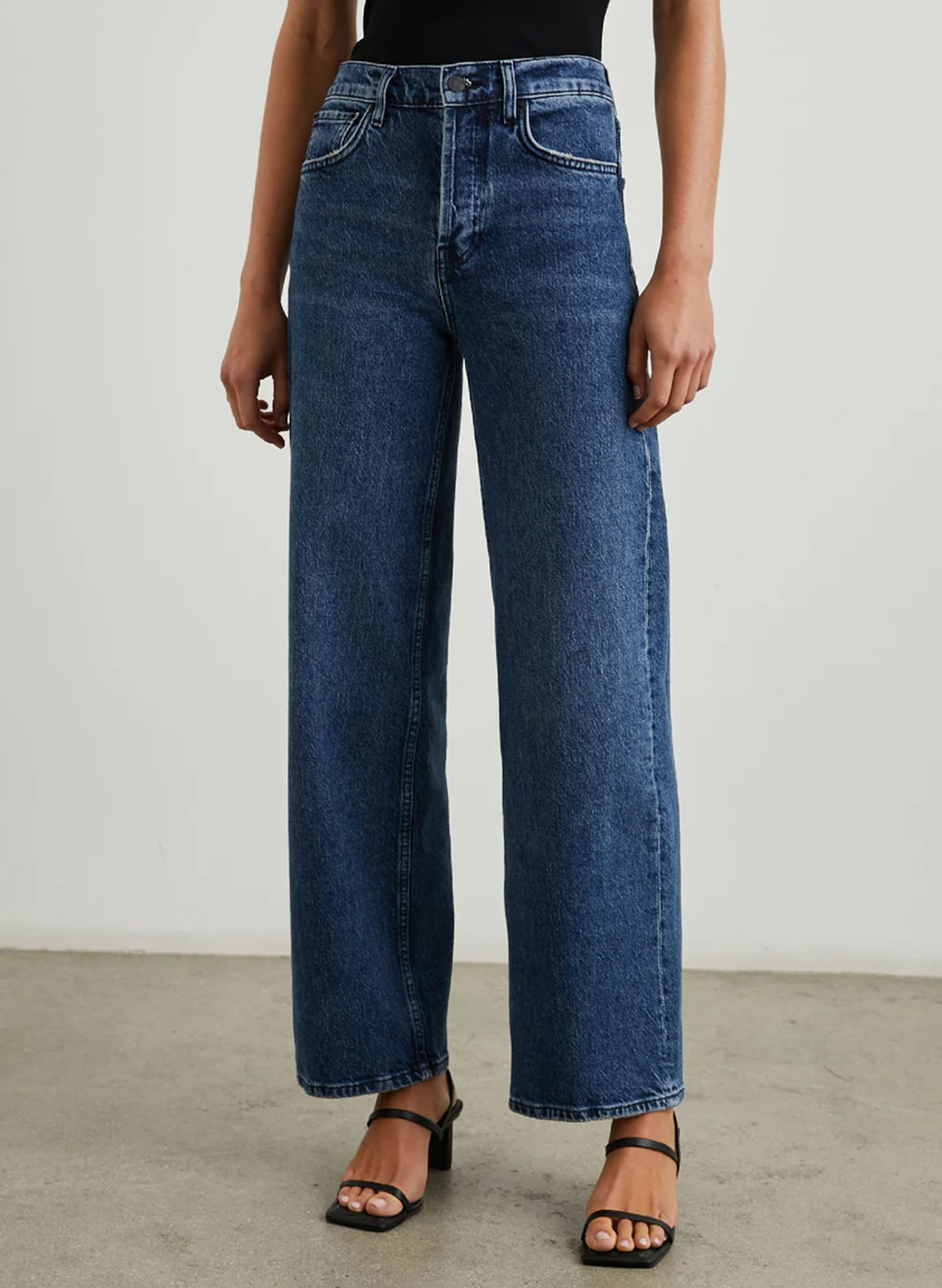 Jean droit taille haute RAILS Bleu