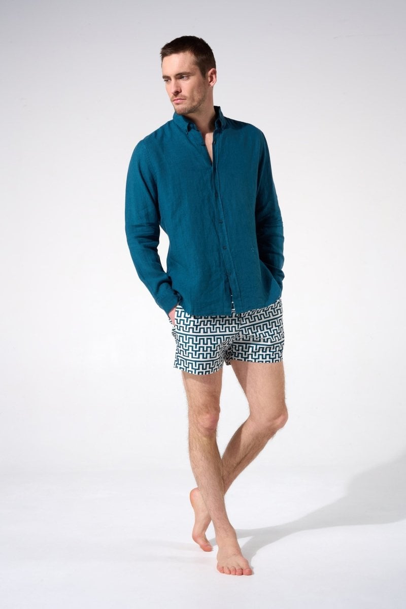 Printed swim shorts with elasticated waistband APNEE Blue