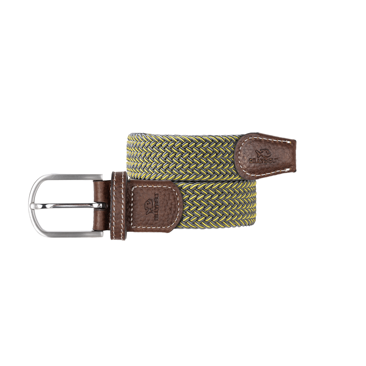 Multicolored braided elastic belt BILLYBELT Yellow