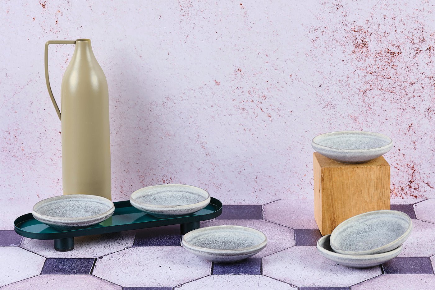 Stone dish ø11.5cm - 6 pieces - moon gray BJORN Grey