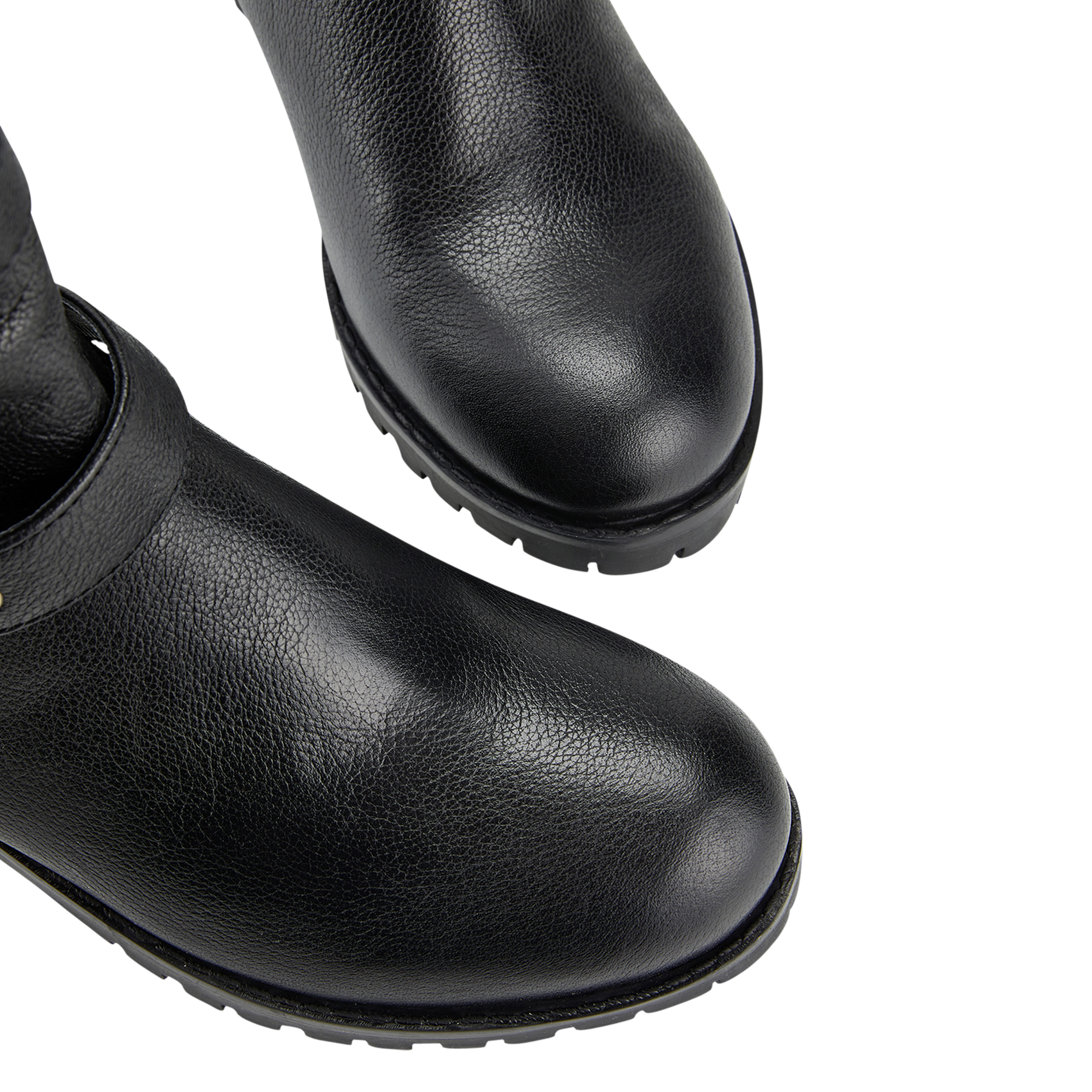 Bottines crantées en cuir COSMOPARIS Black