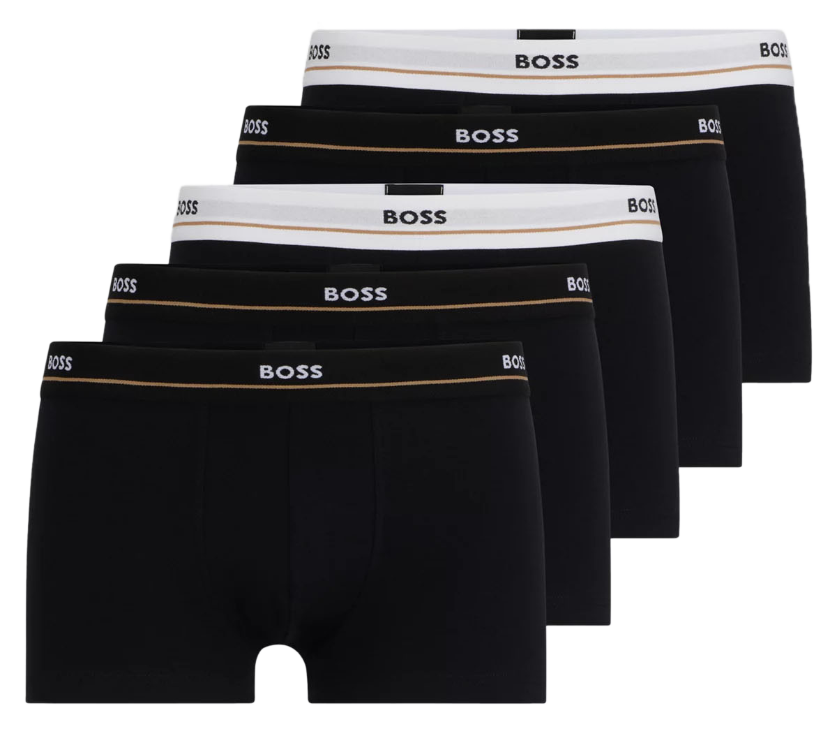 Pack of 5 cotton-blend trunks BOSS Black