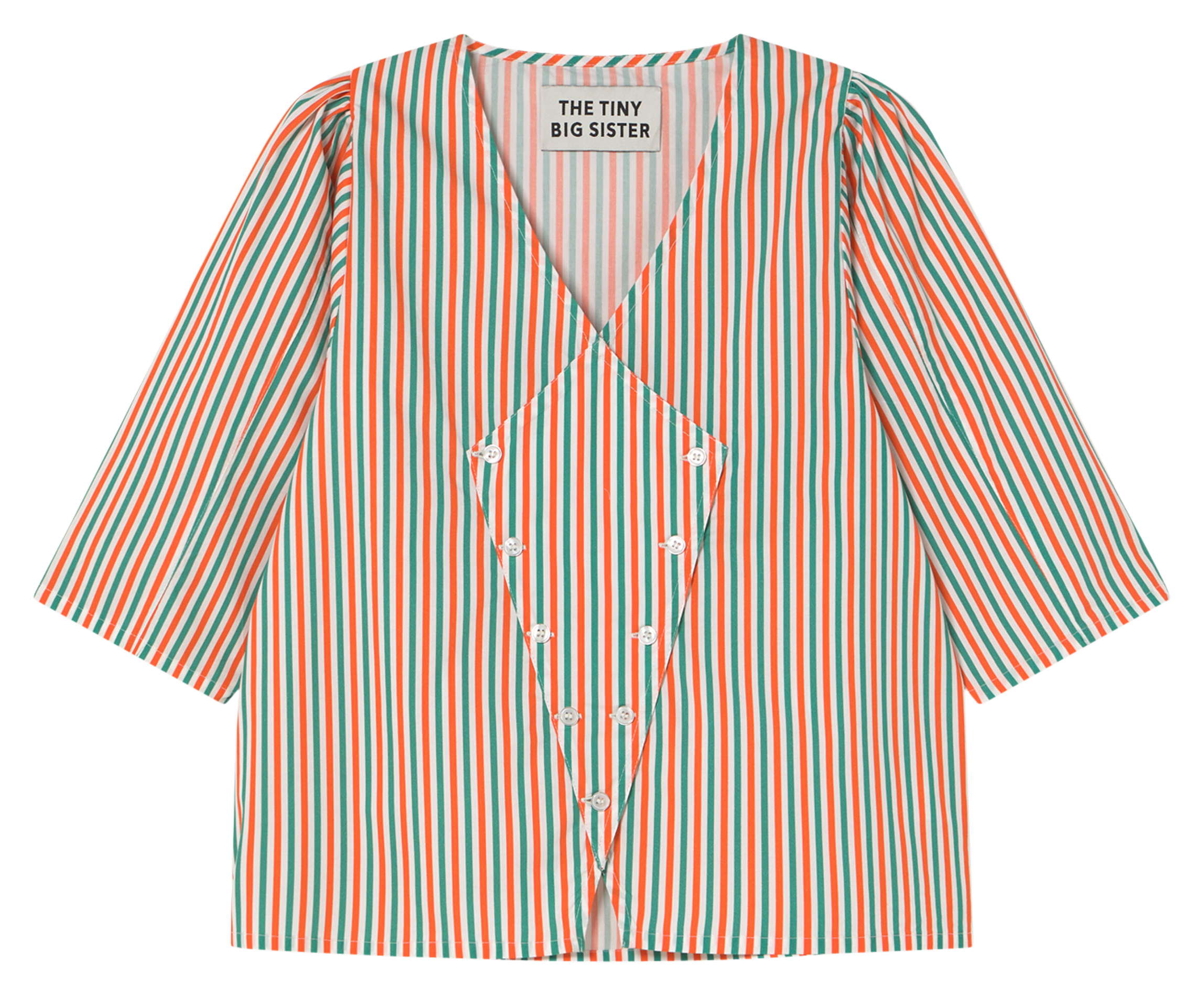 Straight V-neck cotton shirt THE TINY BIG SISTER Multicolored