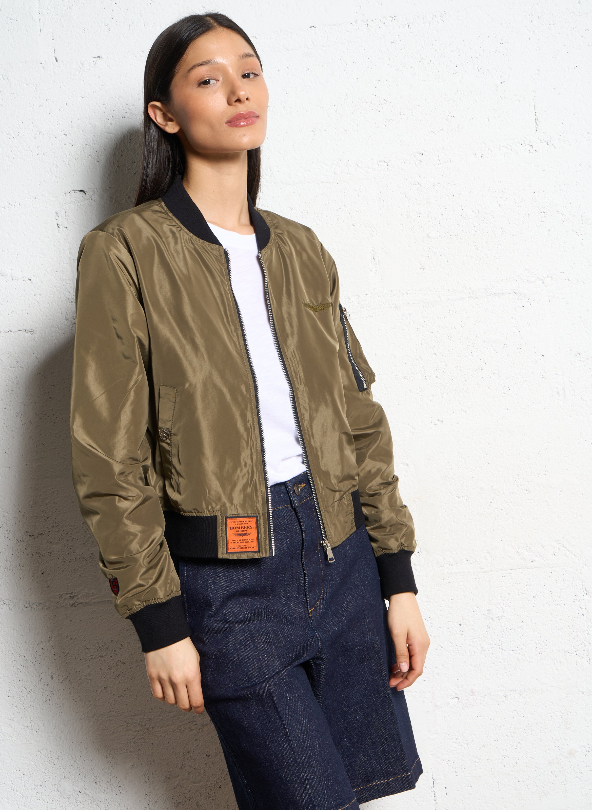 Bomberjacke aus Nylon  BOMBERS ORIGINAL Khaki