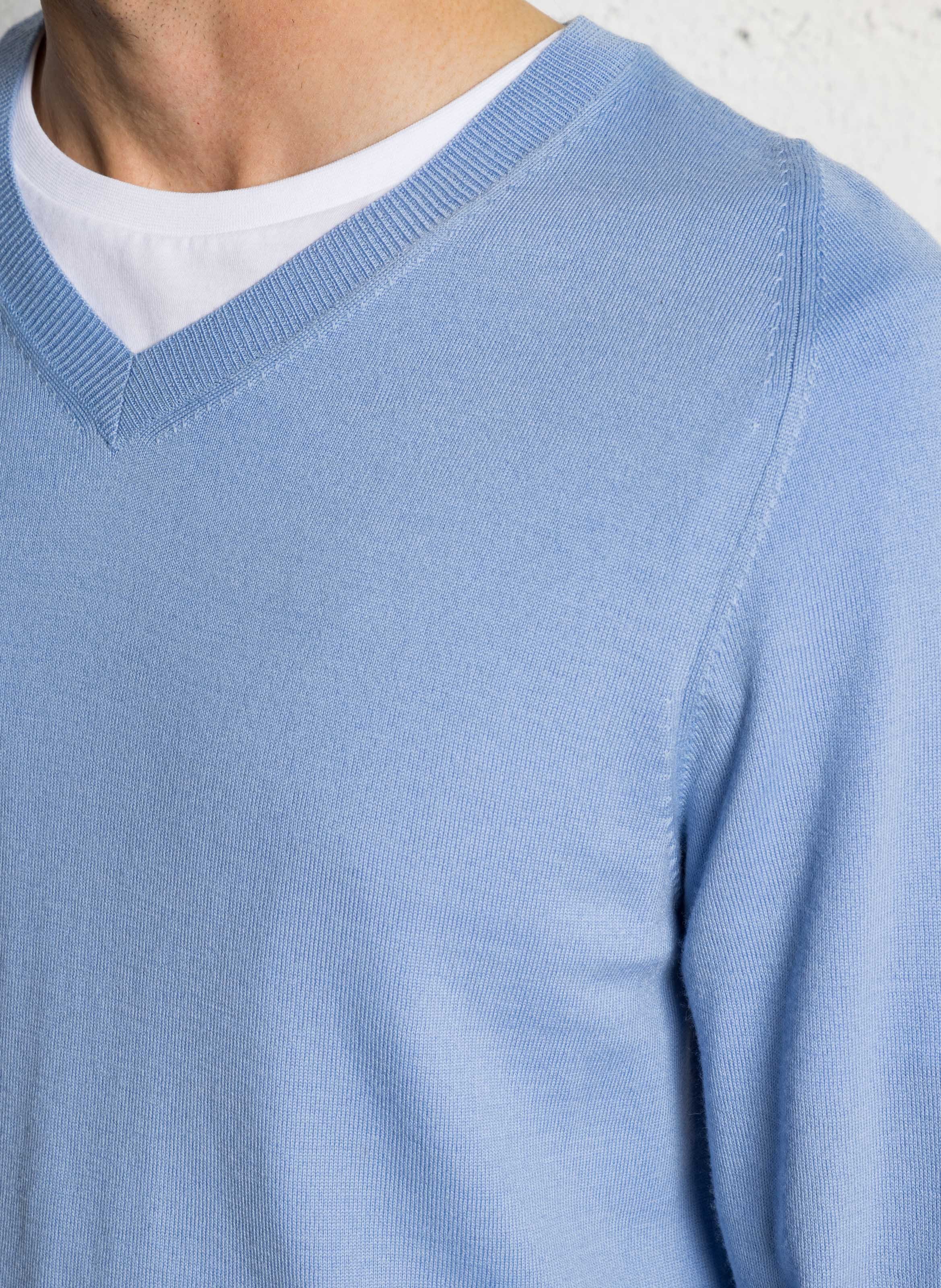 Wollpullover mit V-Ausschnitt, Regular Fit | Blau AU PRINTEMPS PARIS Herren