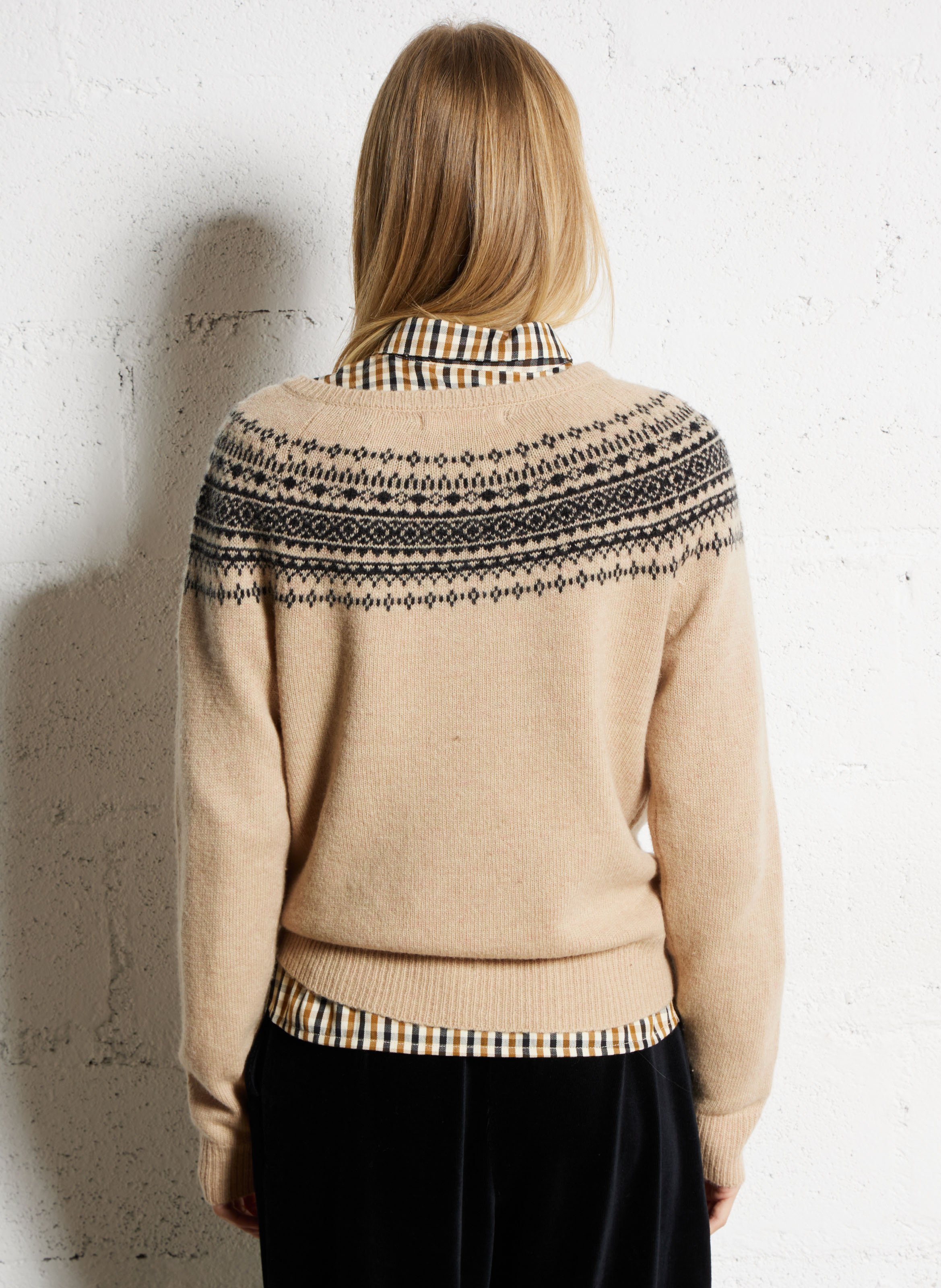 Pull droit en laine mélangée  NICE THINGS Beige