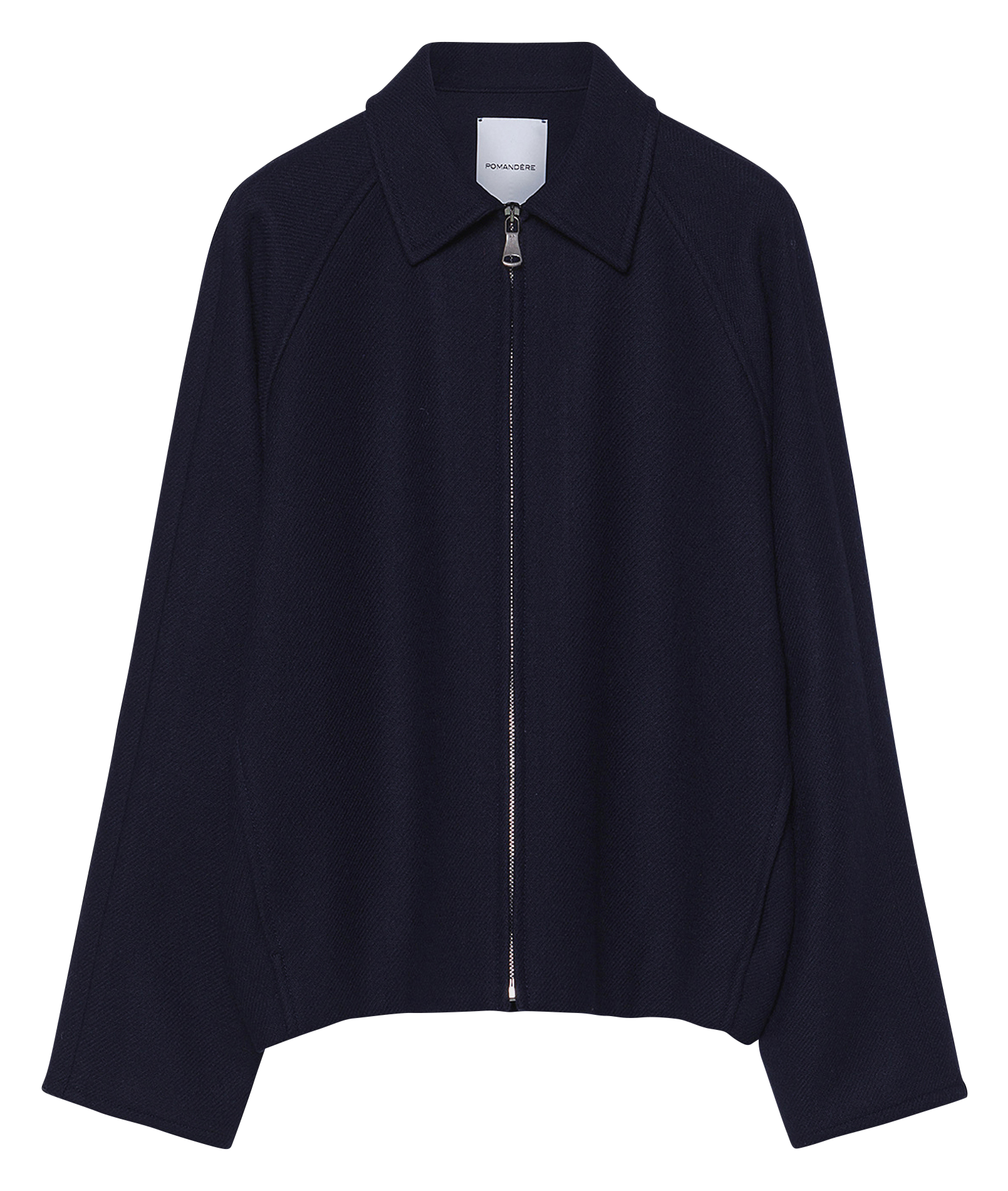 Veste zippée en laine mélangée POMANDERE Bleu
