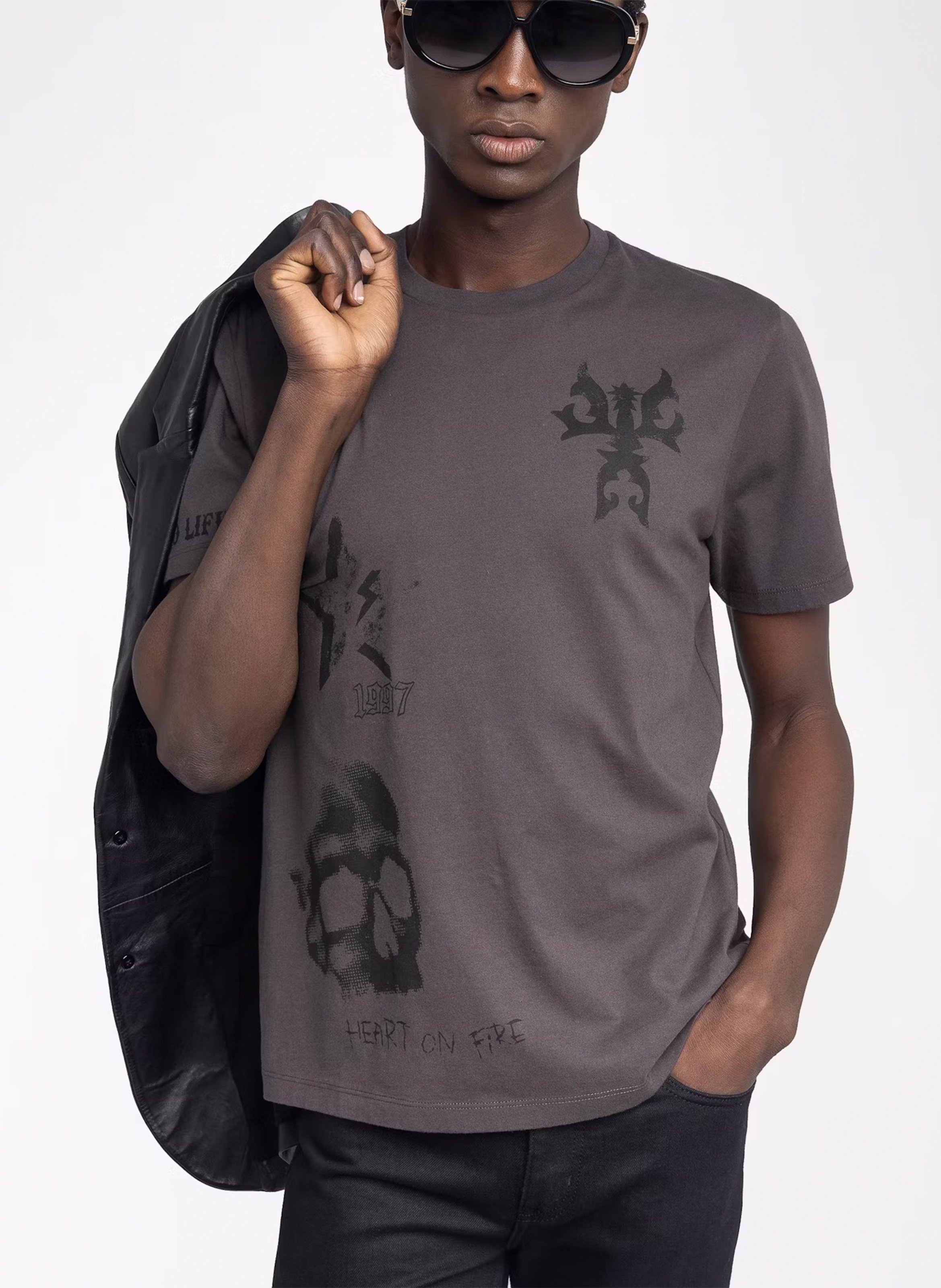 Tee-shirt col rond en coton ZADIG&amp;VOLTAIRE Marron