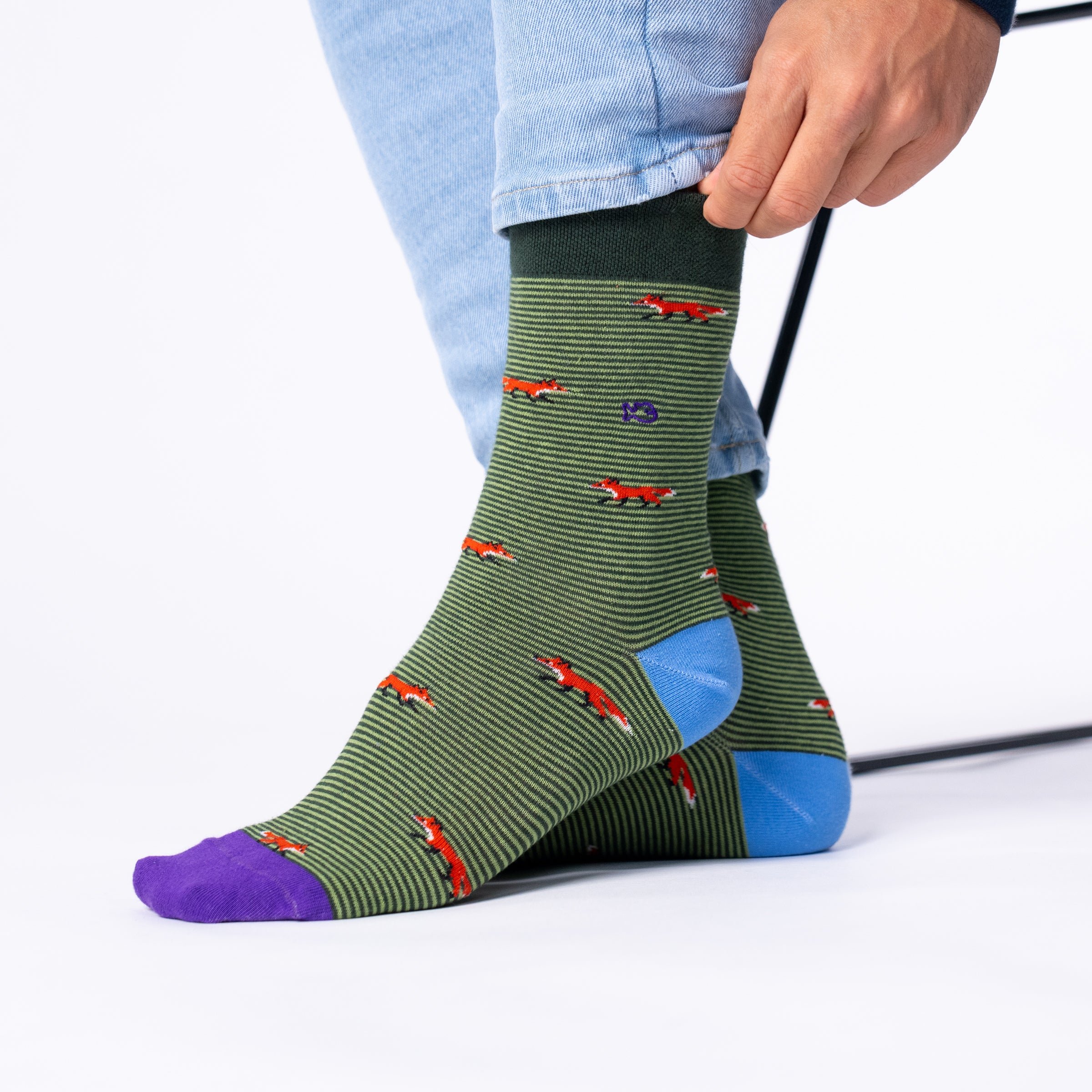 Combed Cotton Animal Socks Green