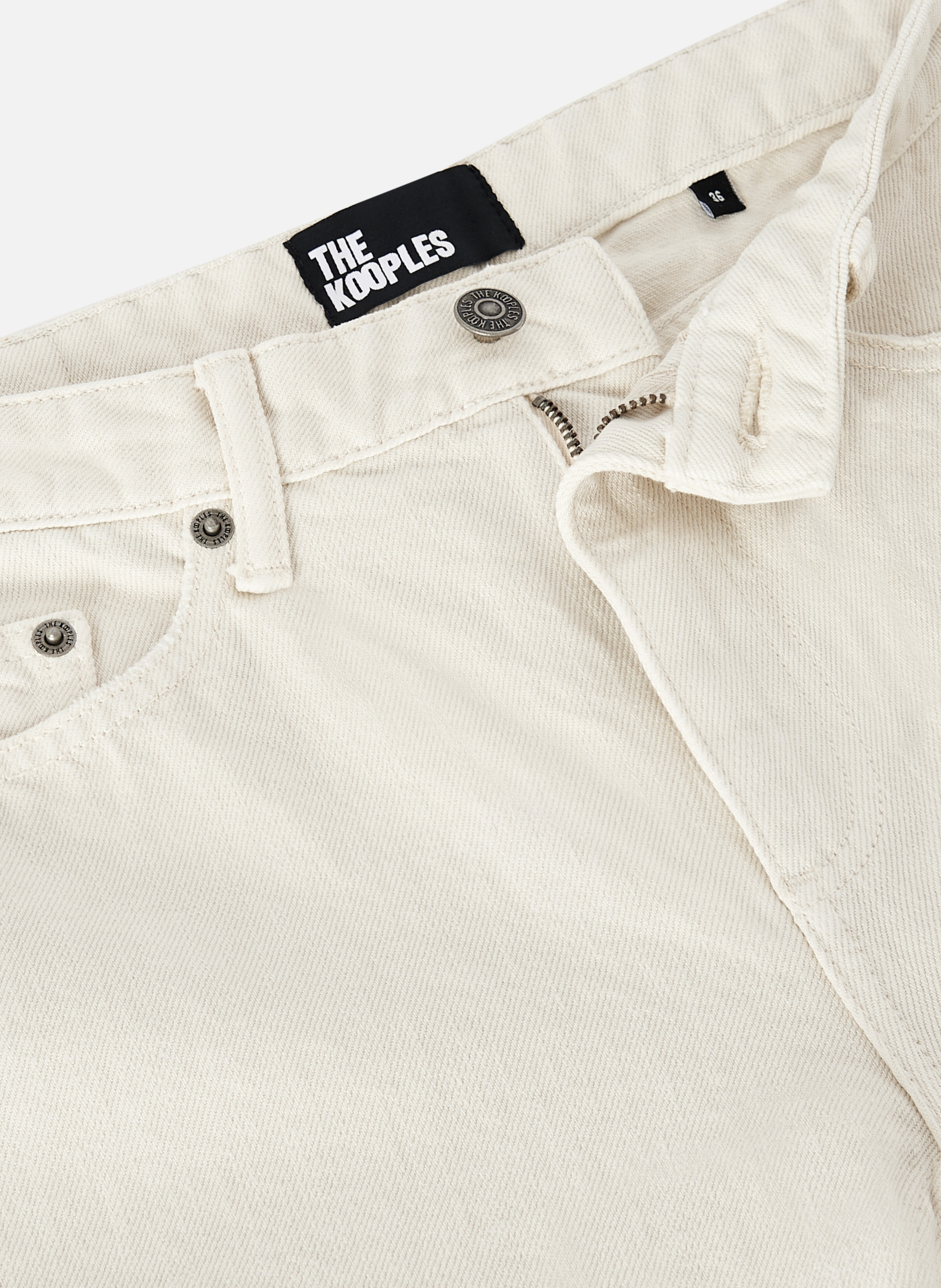 - Straight-leg jeans
- 5 pockets
- Straight cut
- Faded effect THE KOOPLES Beige