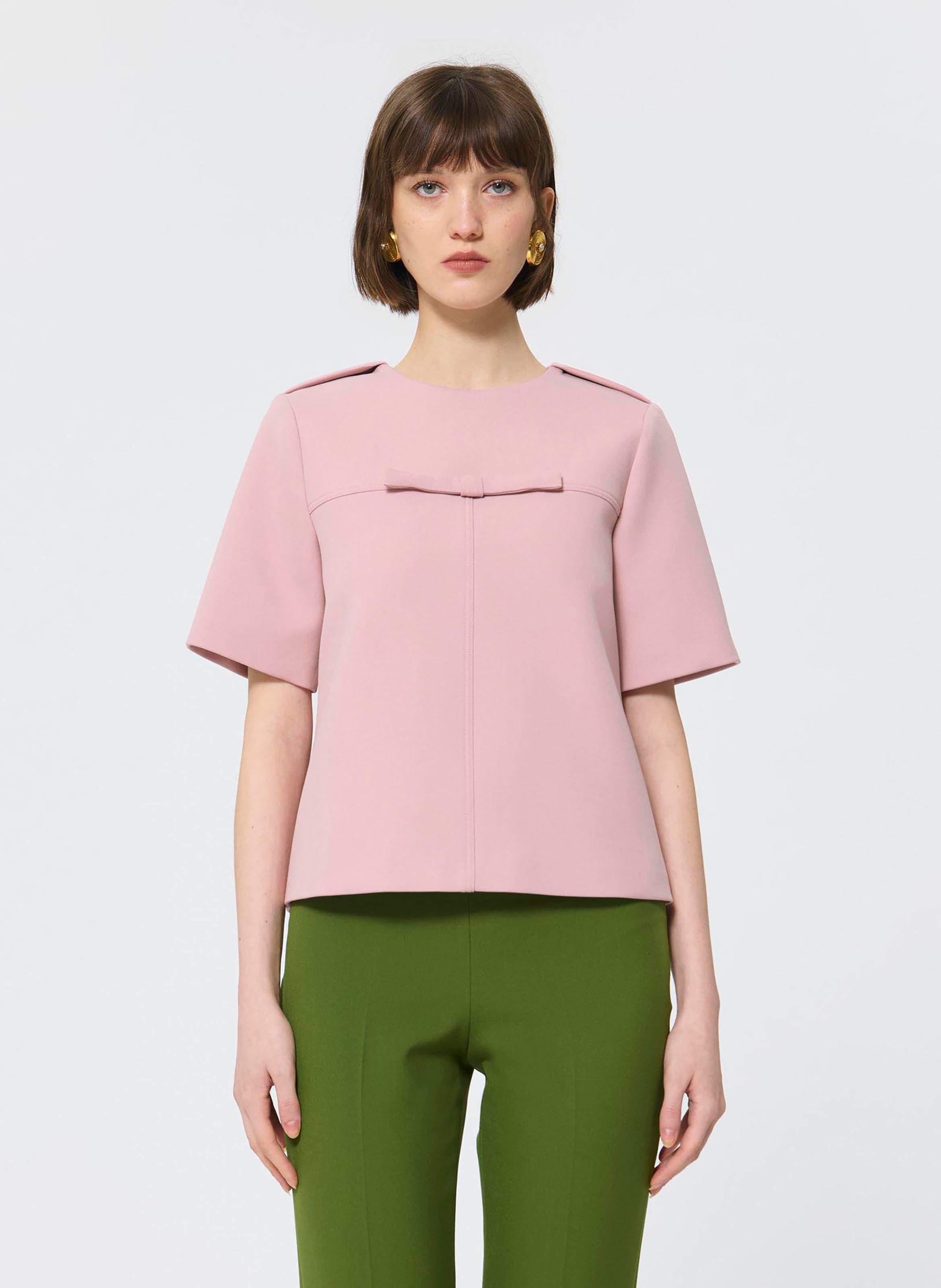 Gerader einfarbiger Top mit Schleife. TARA JARMON