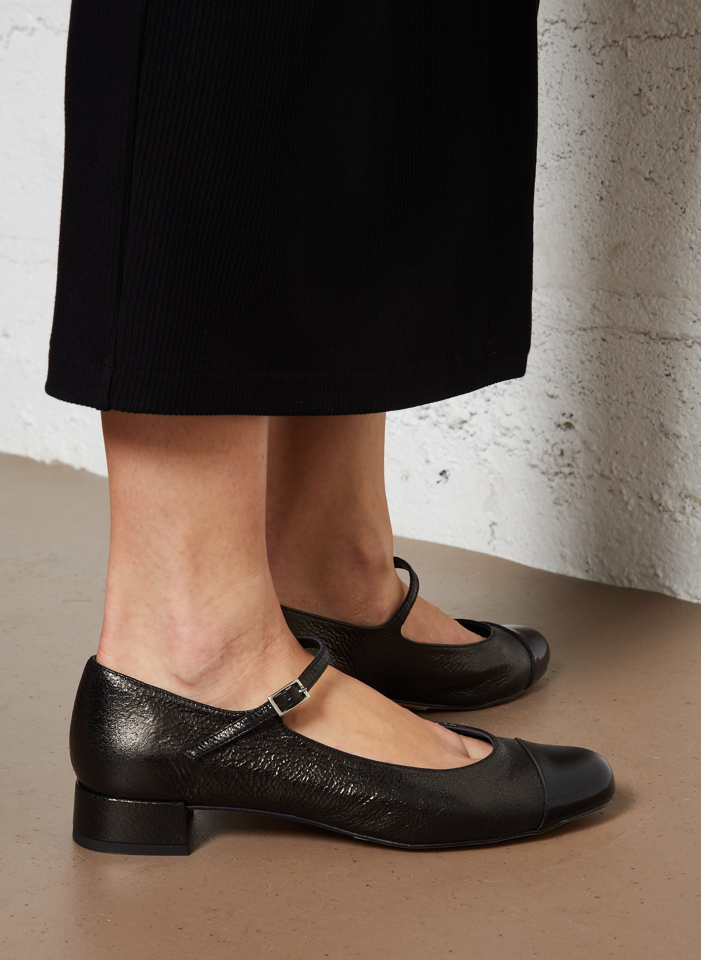 Ballerines en cuir AUGUSTA Noir