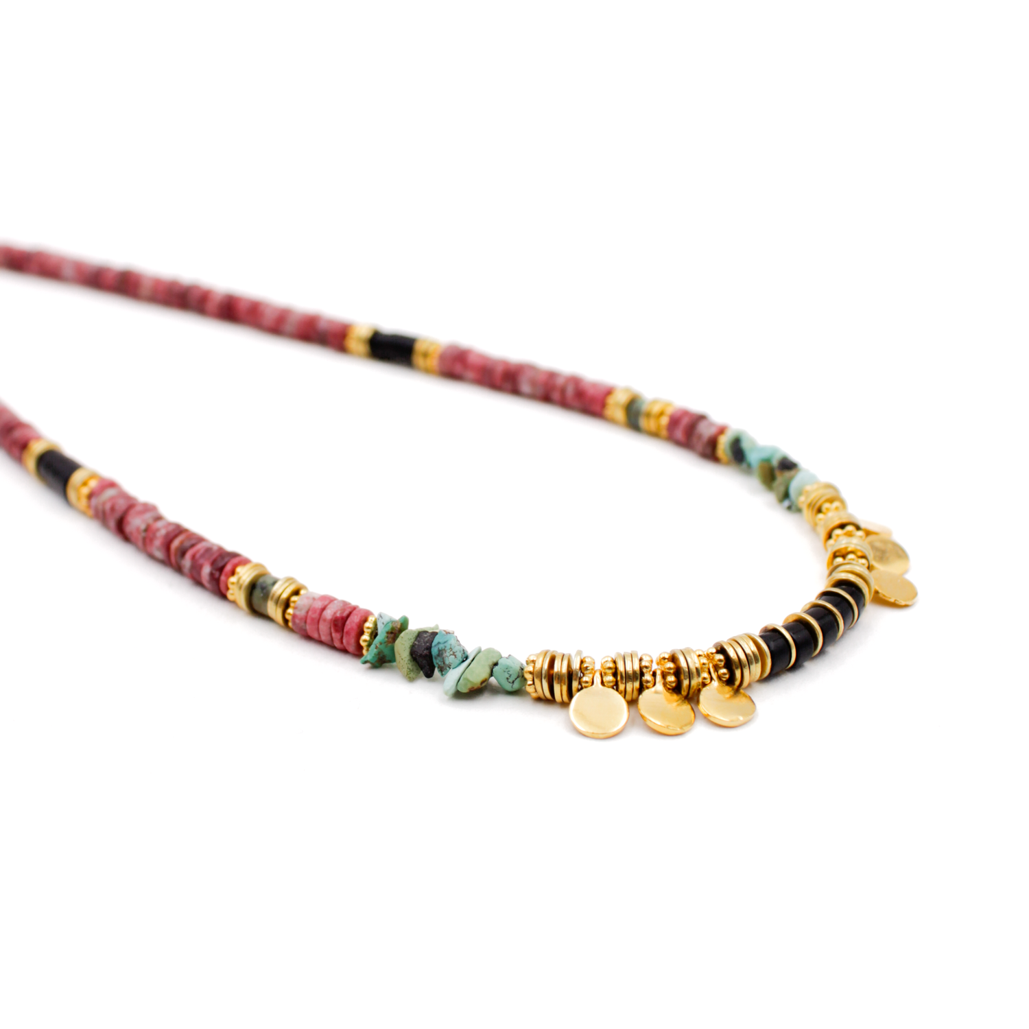 Collier heishi médaillons - elsa L'ATELIER DES DAMES Doré