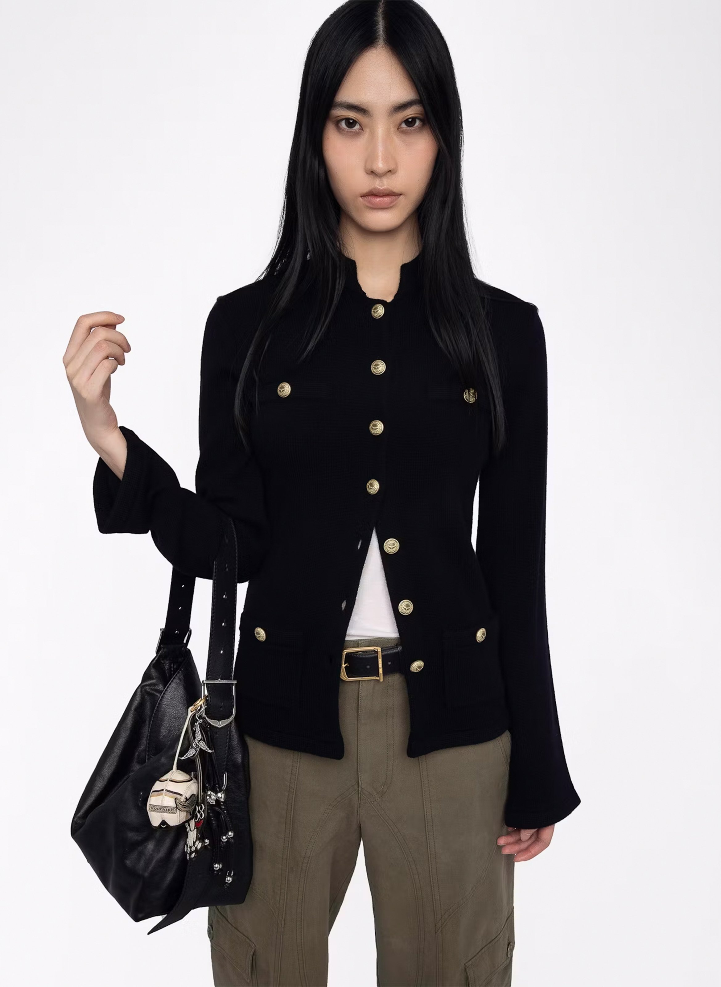 Pull droit en laine mélangée ZADIG&VOLTAIRE Noir