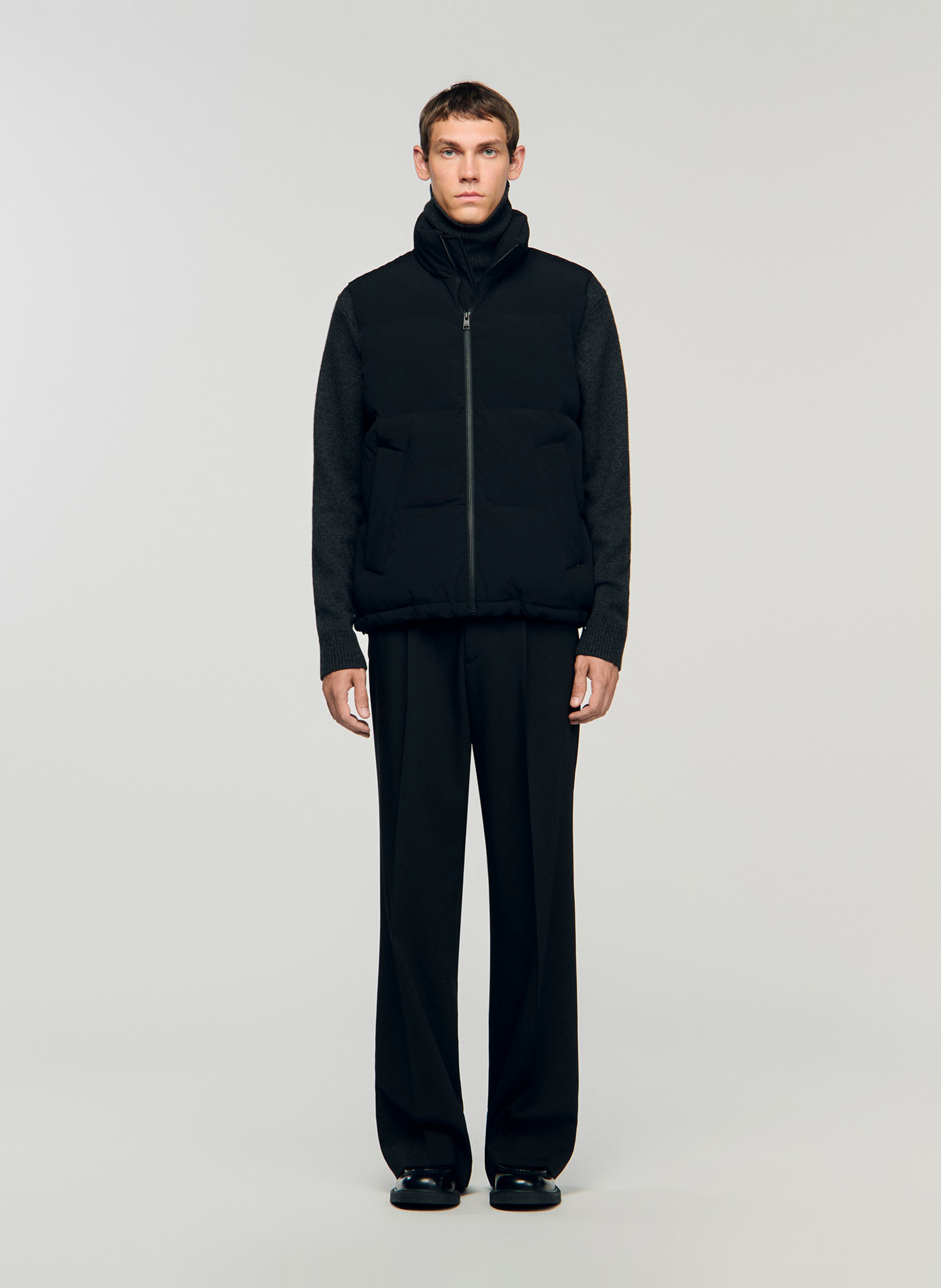 High-neck padded jacket SANDRO Black