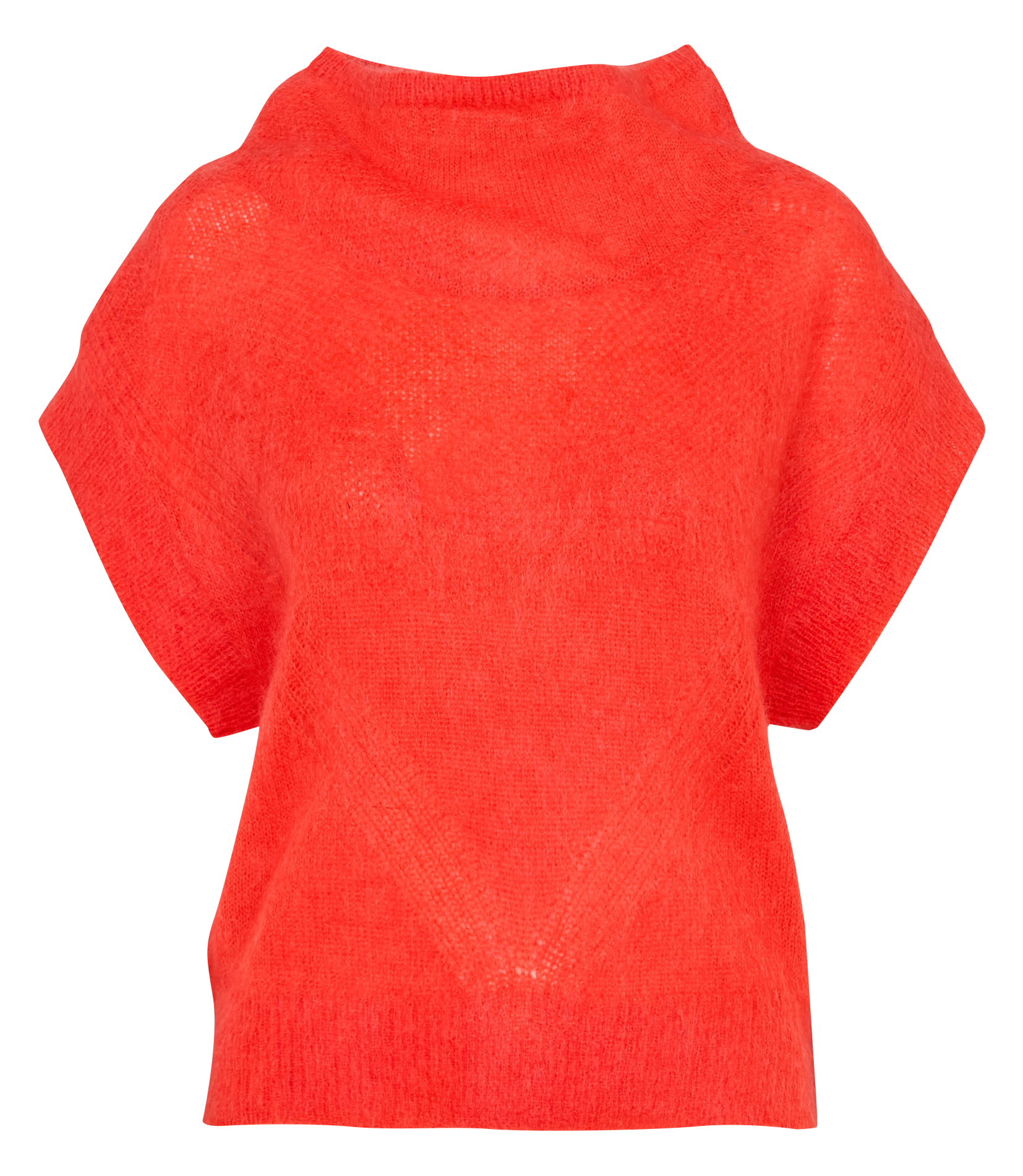 Aansluitende trui met opstaande kraag van gemengde wol COTELAC Rood