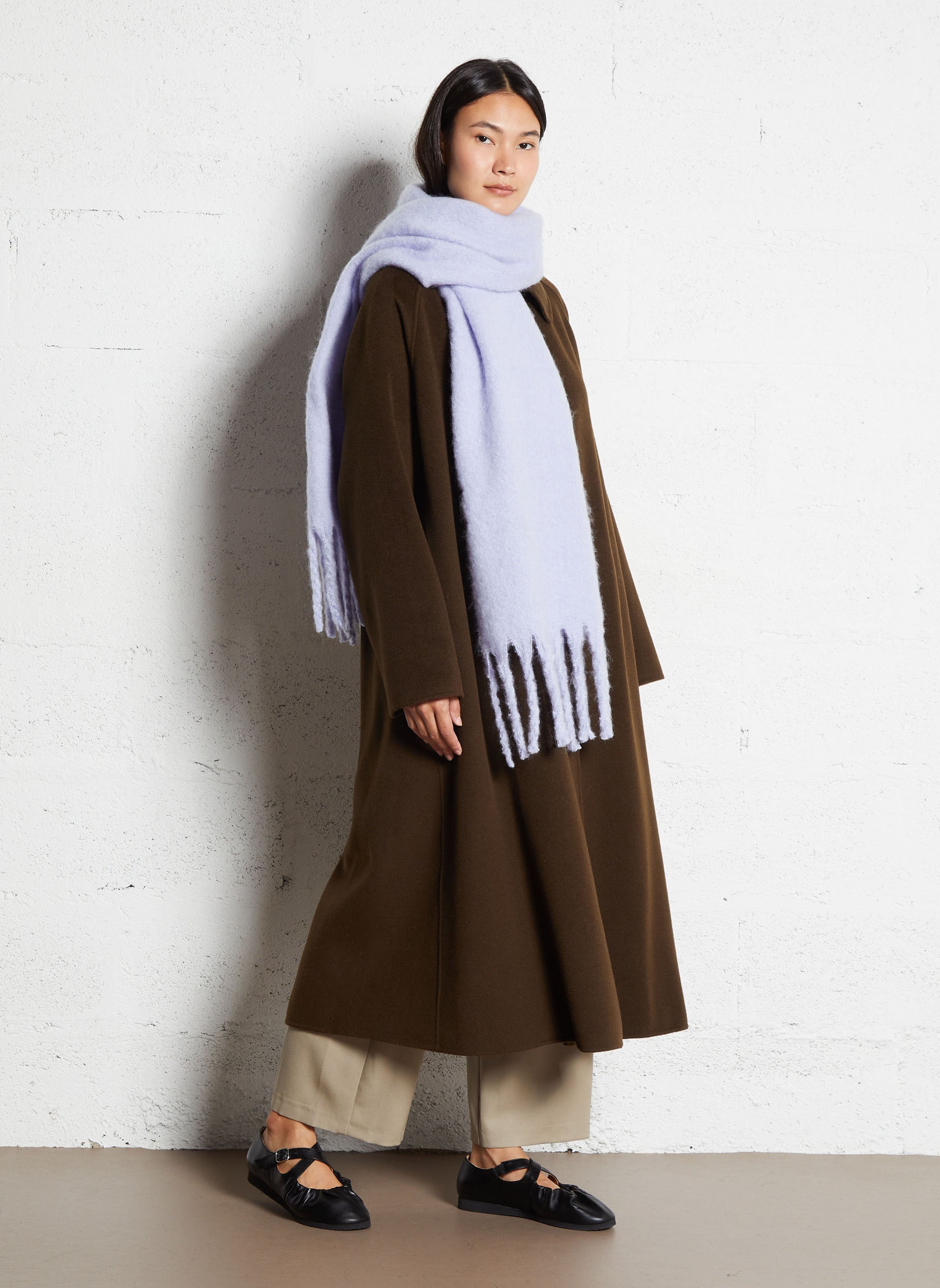 Manteau col tailleur en laine mélangée MASSCOB Marron