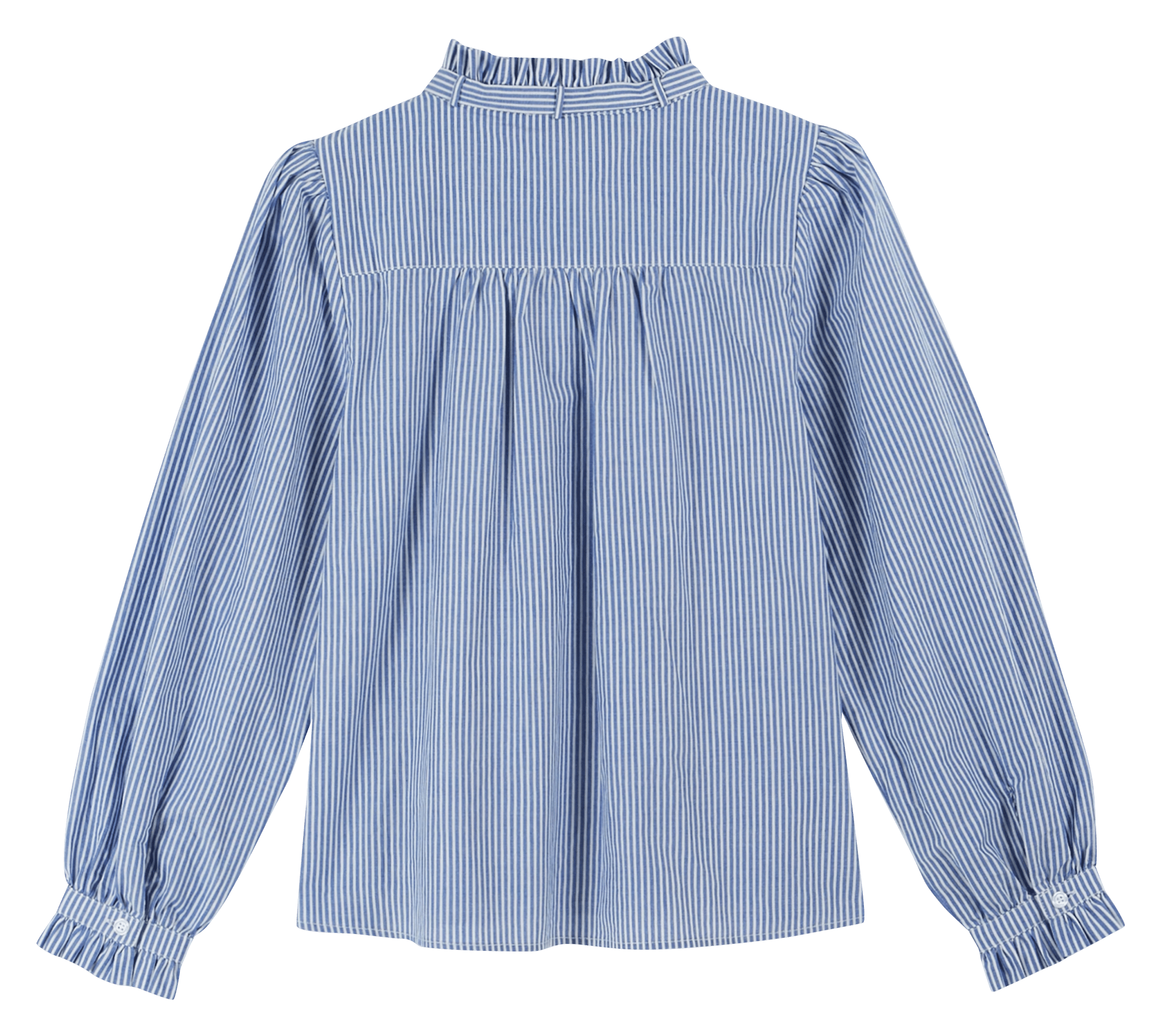Gestreepte katoenen blouse met knoopsluiting EMILE ET IDA Blauw