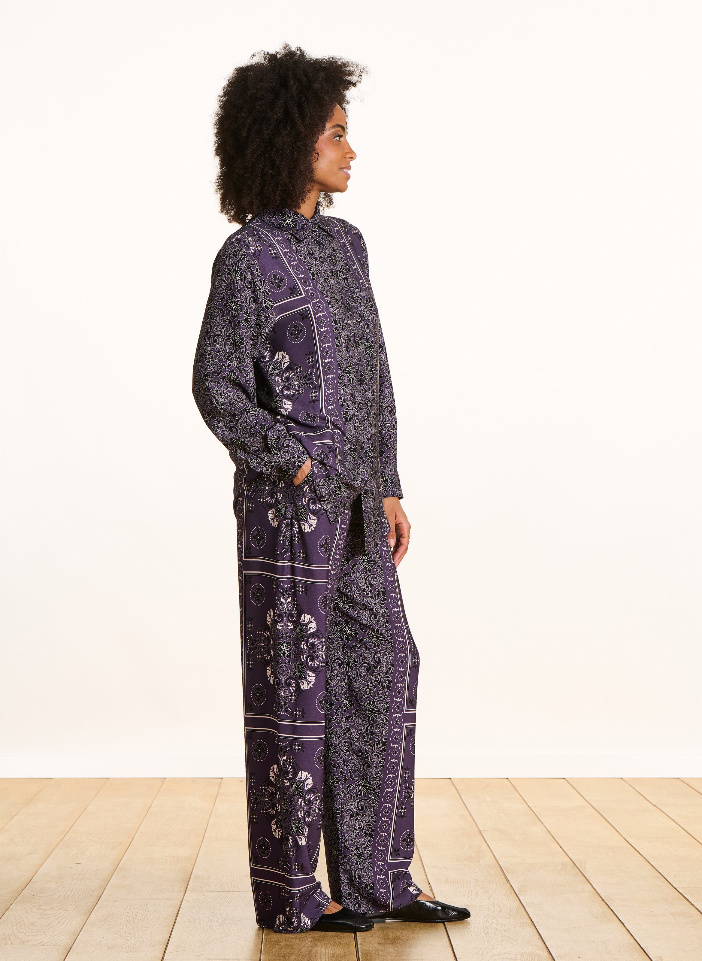 Blouse met klassieke kraag LA FEE MARABOUTEE Violet