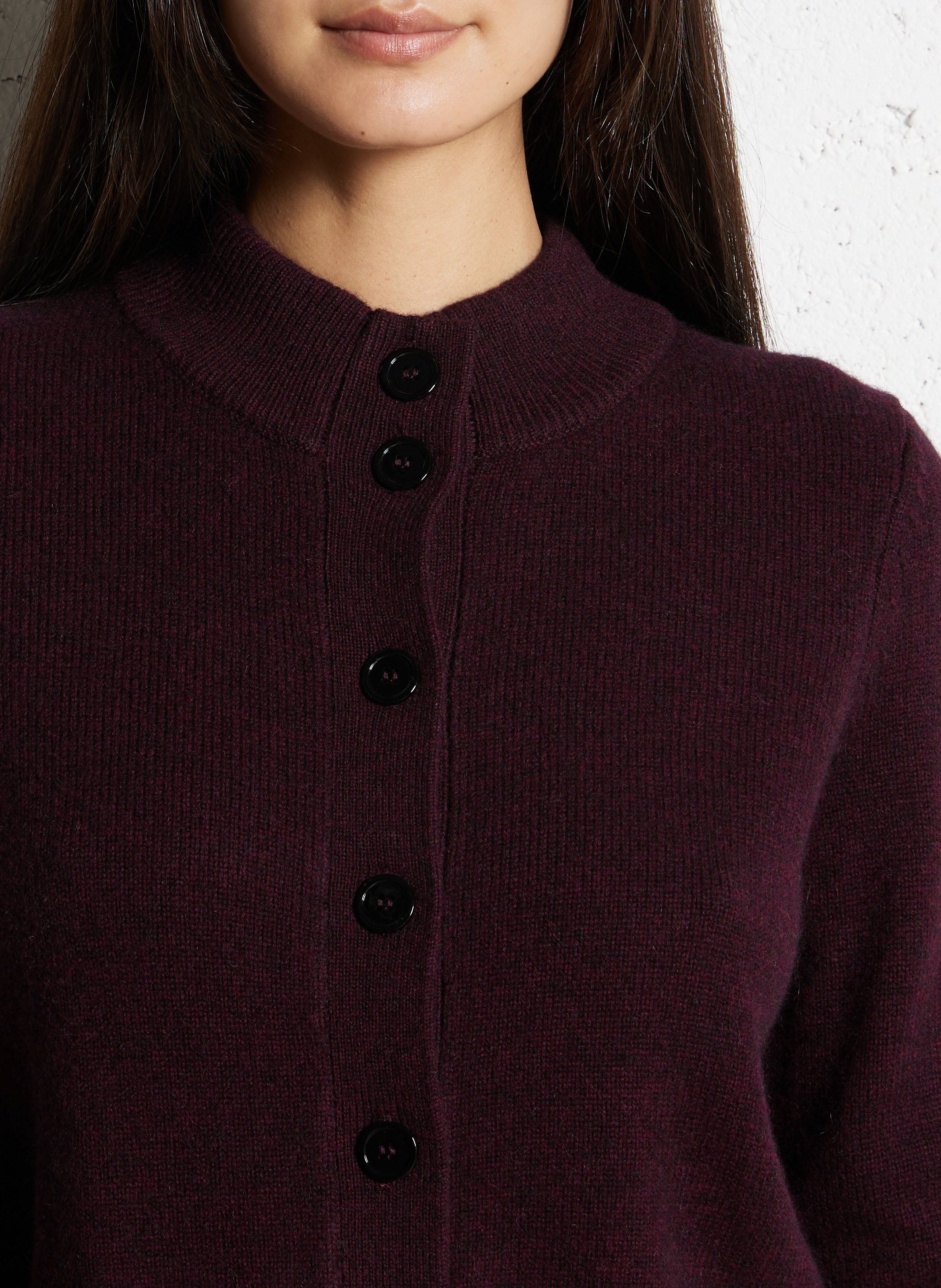 Round-neck wool cardigan MAISON 123 Purple